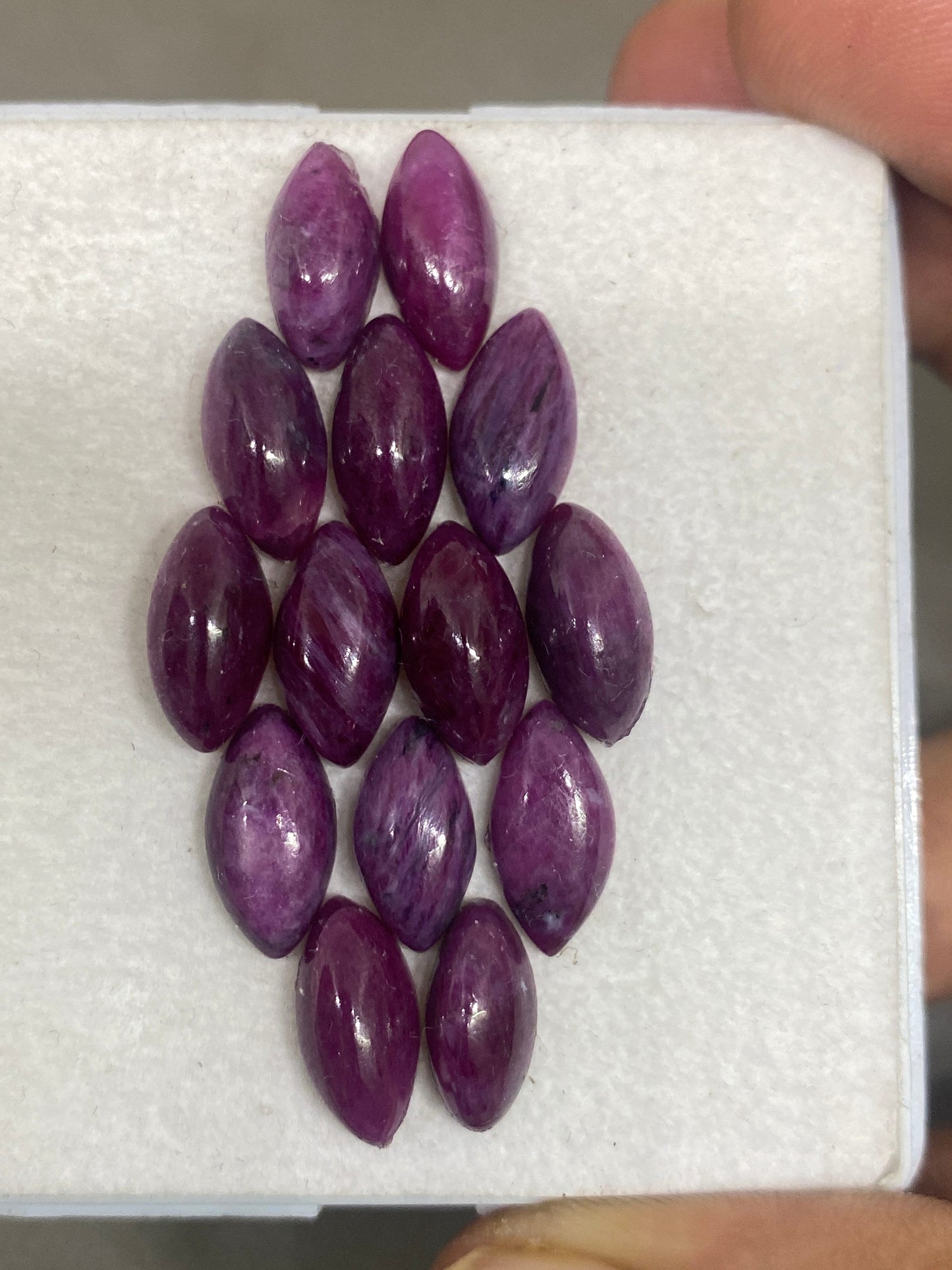 Stunning rare ruby marquise cabochon longido mines pcs 14 wt 55 carats size 13x7mm unheated untreated ruby cabochons marquise