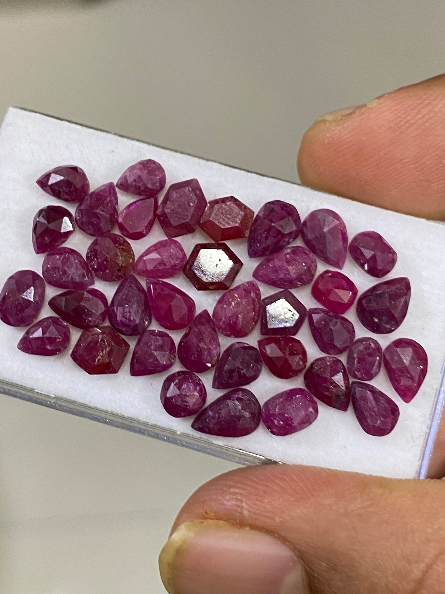 Amazing Rare natural mozambique ruby rosecut lot  mix shapes pcs 37 wt 38.40 cts size 6mm-9.3x6.5mm unheated untreated ruby rosecut