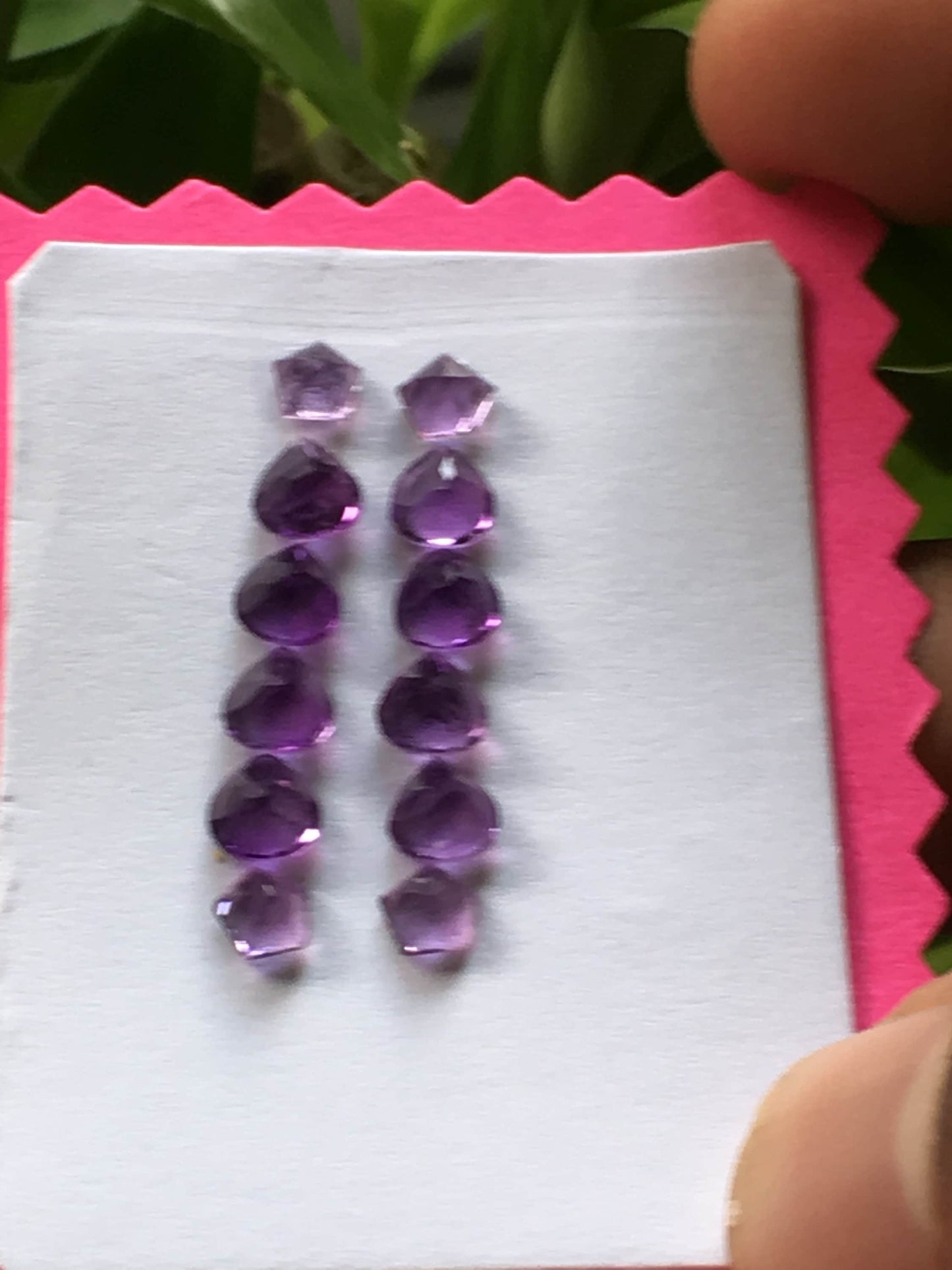 Very cute amethyst earrings heart shape designers jewrlry supply  pcs 12   wt 3.60 carats size 3.8mm-4.9mm amethyst earrings supply