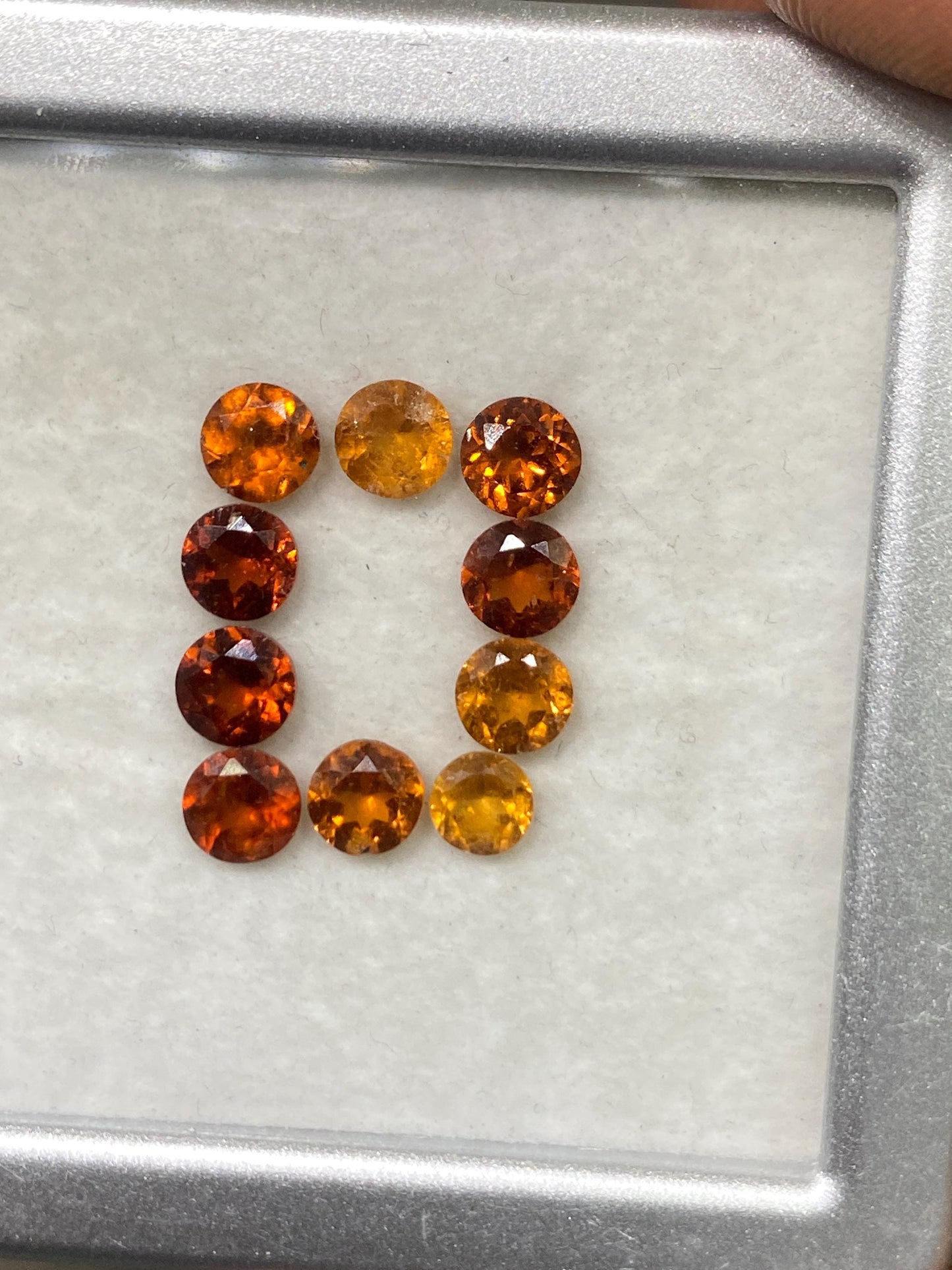 Stunning orange Fanta garnet round  cut weight  carats pcs 10 size  Spessartite faceted round