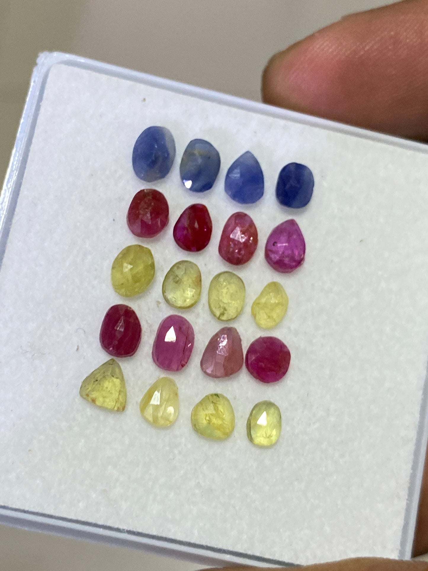 Mesmerizing rare very small size multi sapphire rosecut yellow sapphire pcs 20 wt 13.5 cts size 4.8x3.5mm-6.4x4mm rosecut umba sapphire