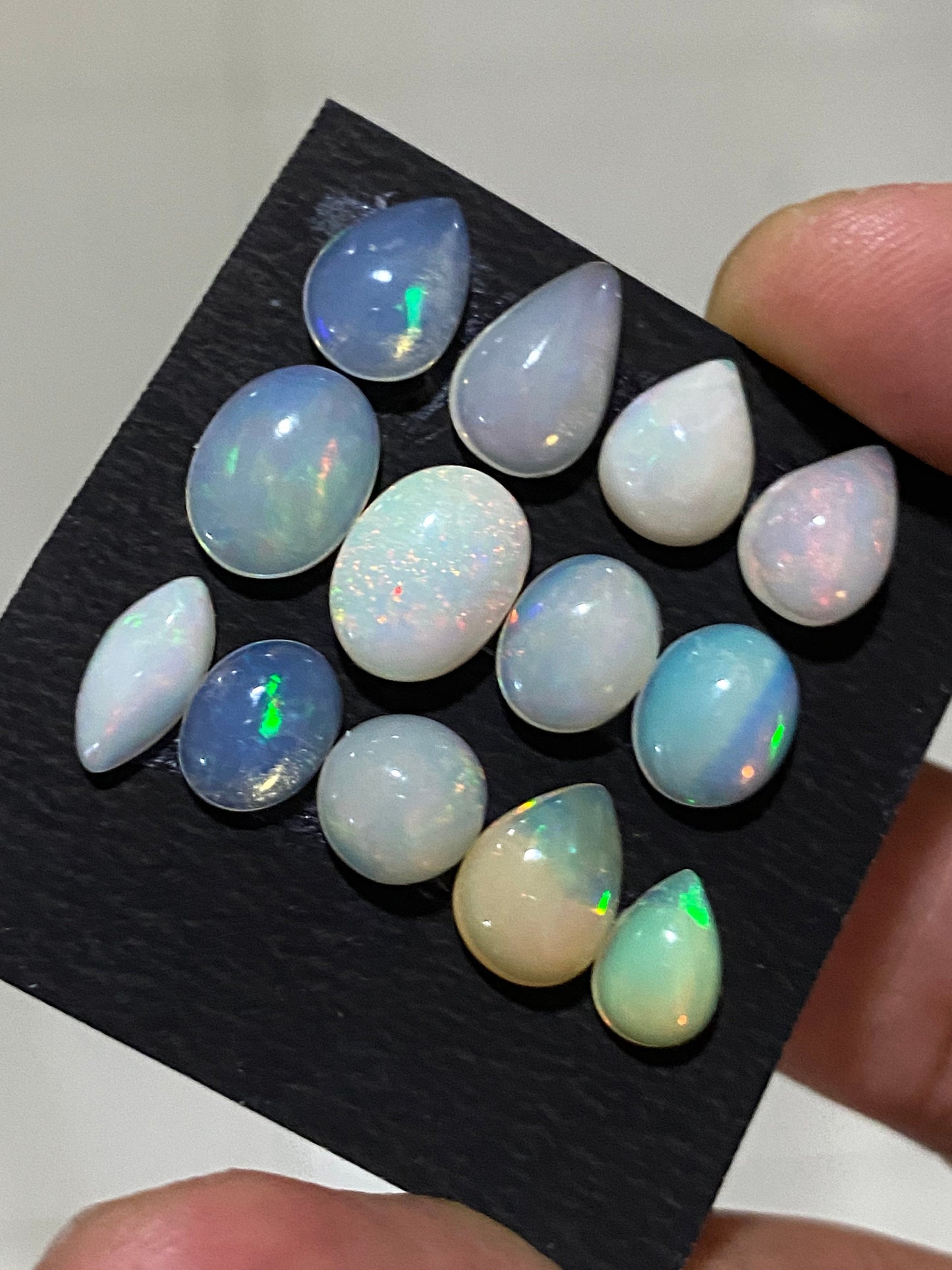 Dazzling Ethiopian opal cabochons Welo opal cabochons wt 15 cts pcs 13 size 8.5x6.3mm-11.3x8.5mm opal fire natural opal cabochons