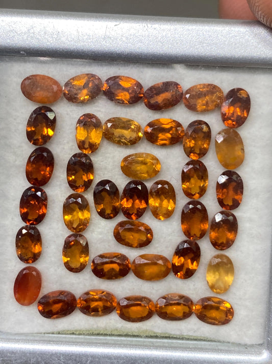 Awesome orange Fanta garnet oval  cut weight carats pcs 36  size  spessartite garnet faceted