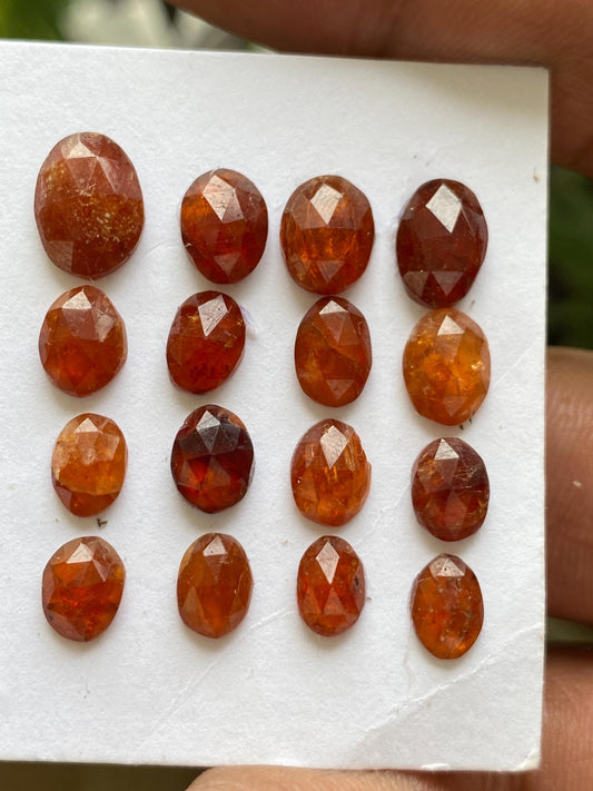 Wow Rare orange kyanite rosecut  flats fine quality weight 24.50 carats pcs 16 size 7.1x5mm-10.9x8.1mm good quality rosecut kyanite