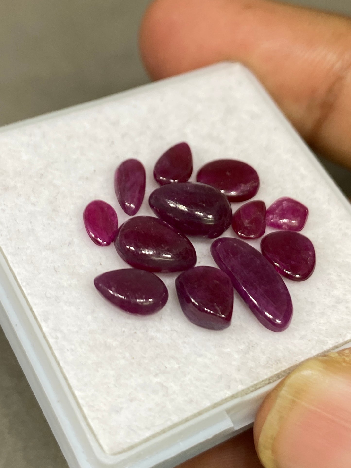 Stunning very rare small size natural ruby cabochons tanzanian mine pcs 12 wt 16 cts size 6x4-12x5mm  unheated untreated ruby