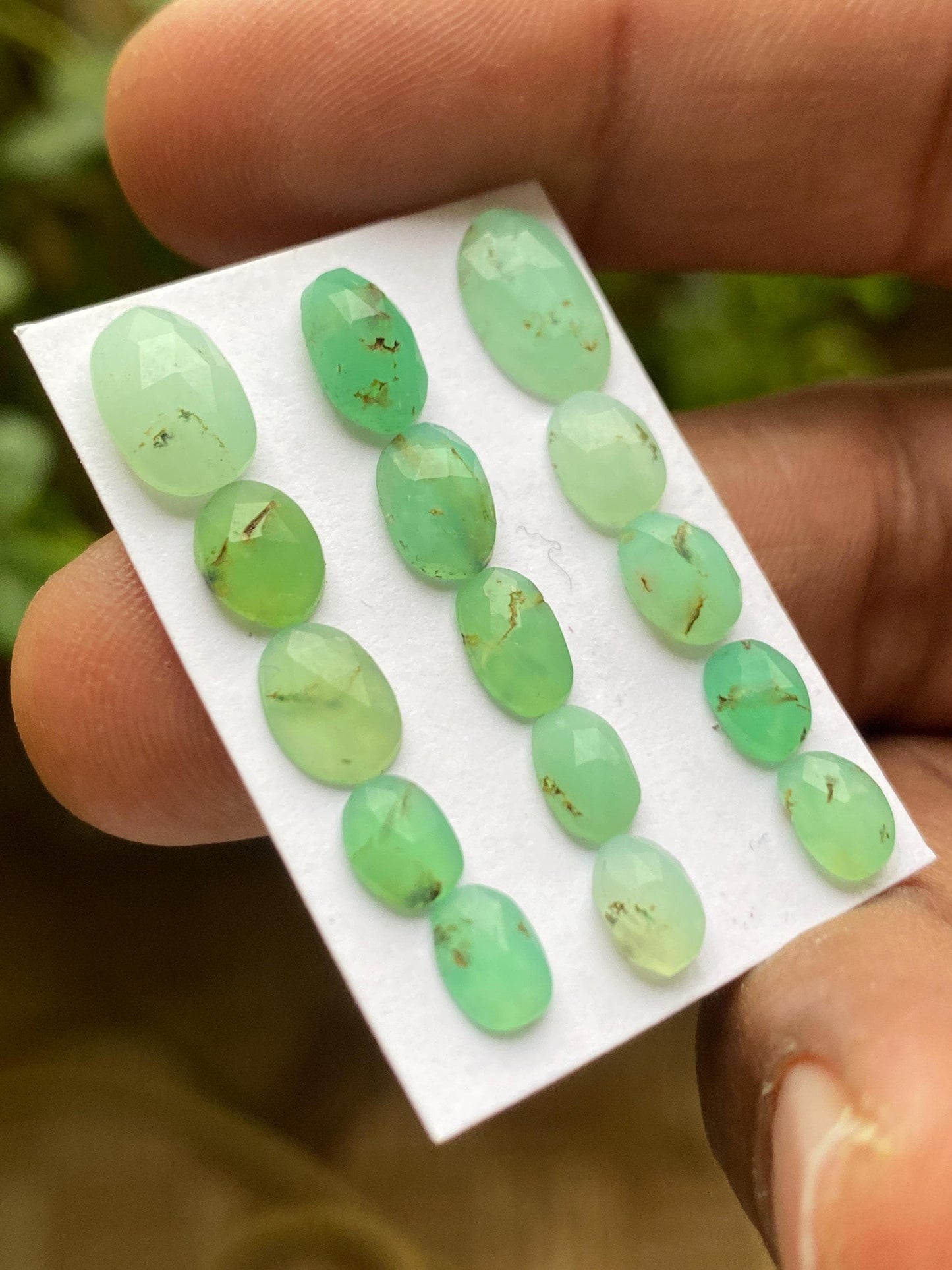 Chrysoprase rosecut fancy wholesale lot fine quality wt 13 carats pcs 15 size 6.5x5.2mm-11.5x7.1mm chrysoprase rosecut