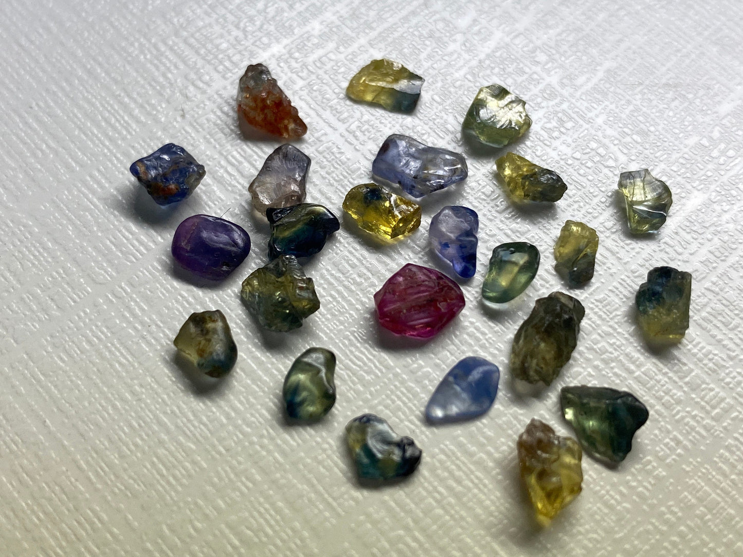 Extremely rare Bicolor sapphire rough colorful Bicolor multi sapphire lot pcs 24  wt 16.45 carats 5x4mm-7x4.6mm bicolor multi sapphire