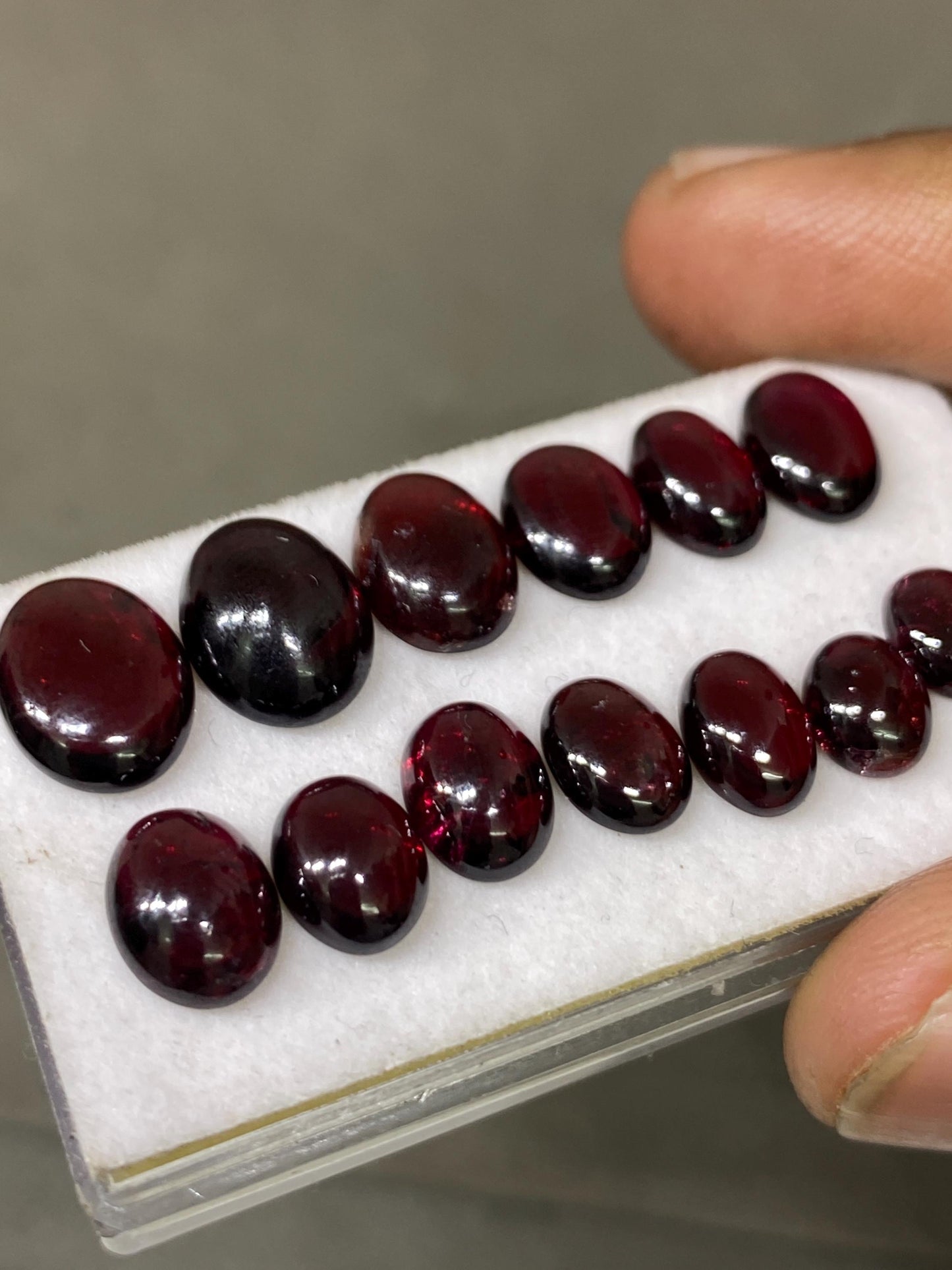 Gorgeous rare red garnet oval cabochons weight 32 carats pcs 13 size 7.3x5.7mm-11.5x8.7mm  Fancy red garnet cabochons