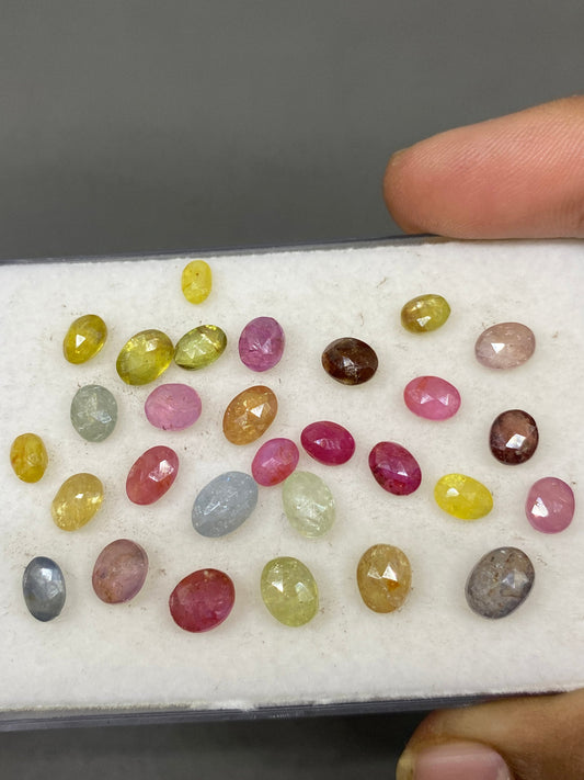 Cute Rare Natural Umba sapphire oval briolettes pcs 30 weight 39 carats size 4x3mm-7.5x5mm sapphire faceted oval briolettes Umba sapphire