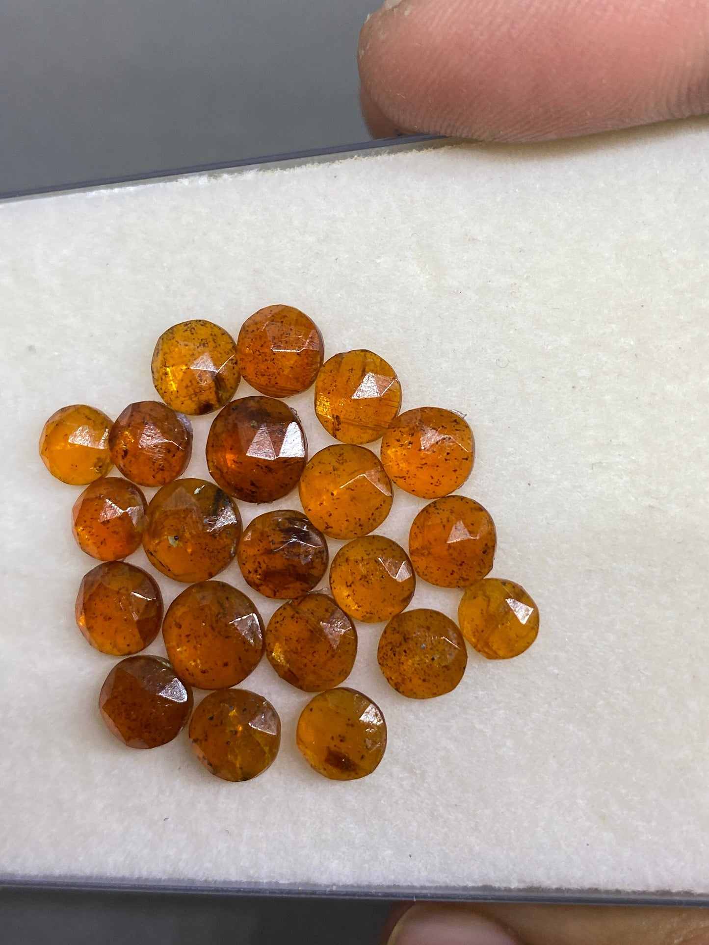 Amazing Rare orange kyanite rosecut round flats fine quality weight 30 carats pcs 22 size 5.9-8mm good quality rosecut kyanite