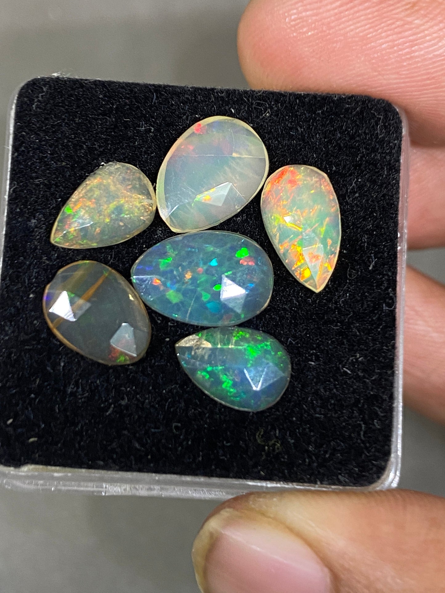 Fascinating Ethiopian opal rosecut blue fire Welo opal rosecut wt 4.60 cts pcs 6 size 9.5x6mm-11x8mm rosecut opal fire natural opal rosecut