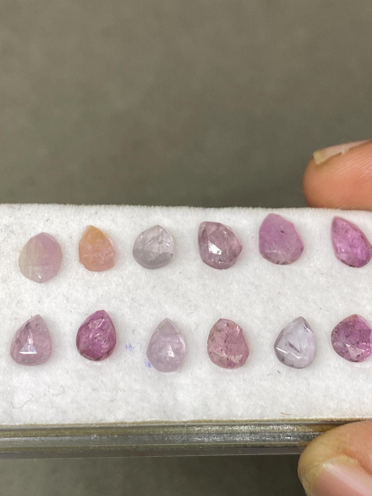 Gorgeous very rare burma mines rosecut multi spinel Pears lot beautiful gems pcs 12 weight 8.95 carats 6x4-8x5mm rosecut spinels