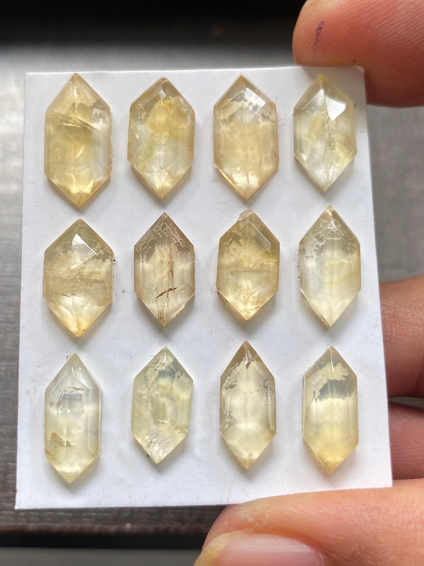 Stunning rare citrine hexagon step cut weight 29 cts pcs 12 size 12x6mm-16x7mm citrine step cut hexagon