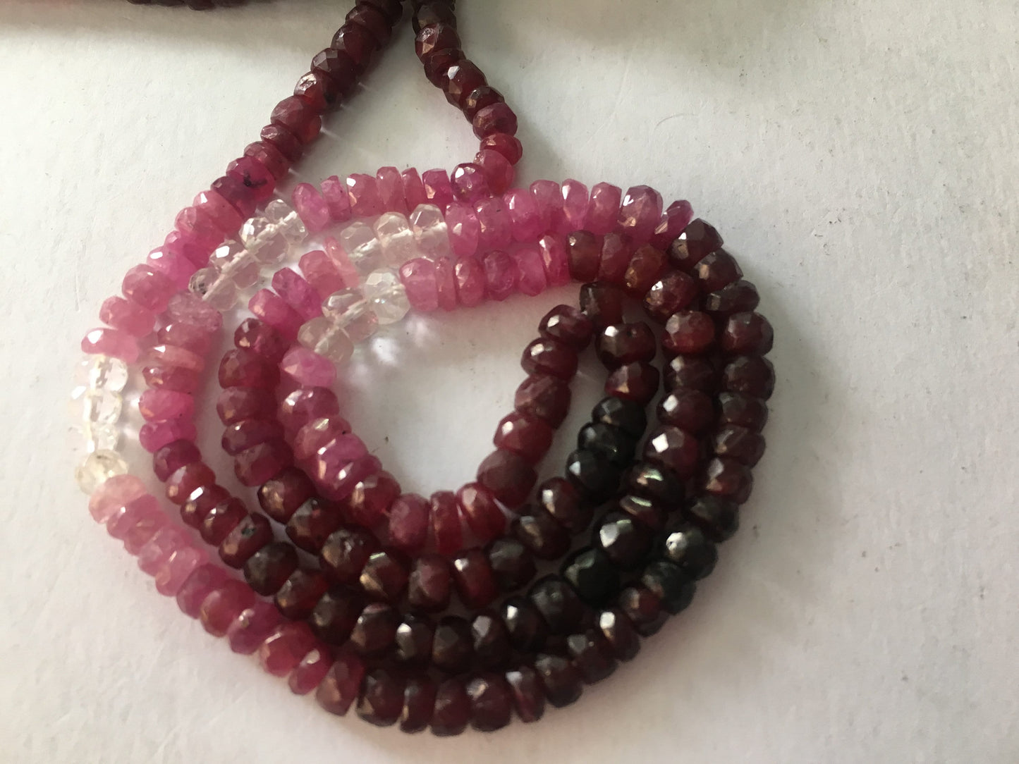 Ruby shaded beads strand size 4.2 to 4.7mm big size ruby beads length 16 inches