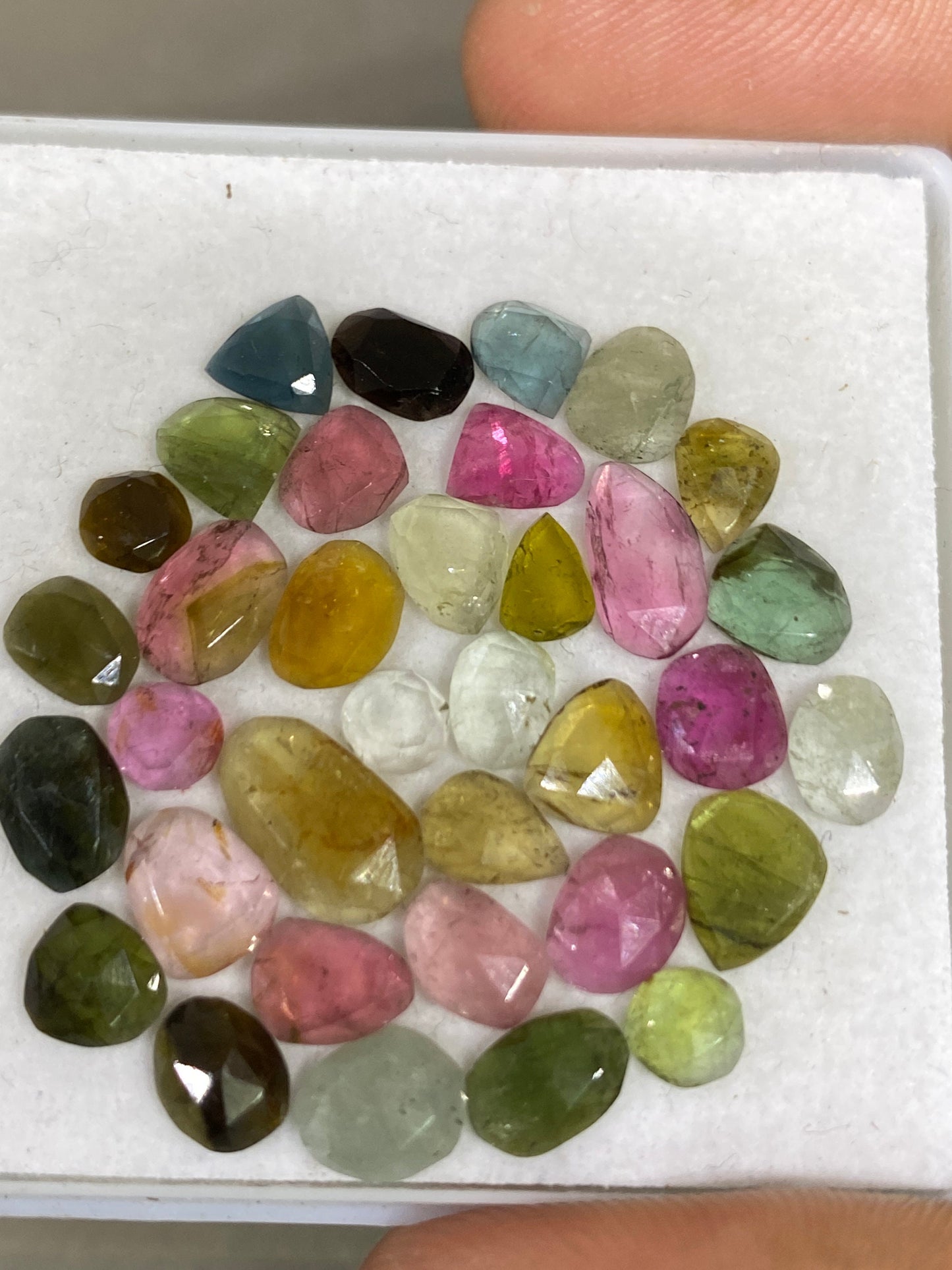 Stunning  multi tourmaline Rosecuts wt 18 carats size 6x4.2mm-10.5x6.4mm Pcs 35  rosecut multi tourmaline lot