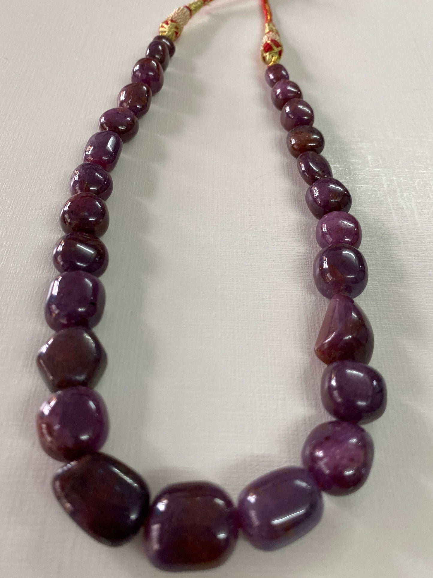 Rare size Natural Ruby Jewelry necklace old tumbles antique long beads necklace ruby necklace weight 587  carats size  mm