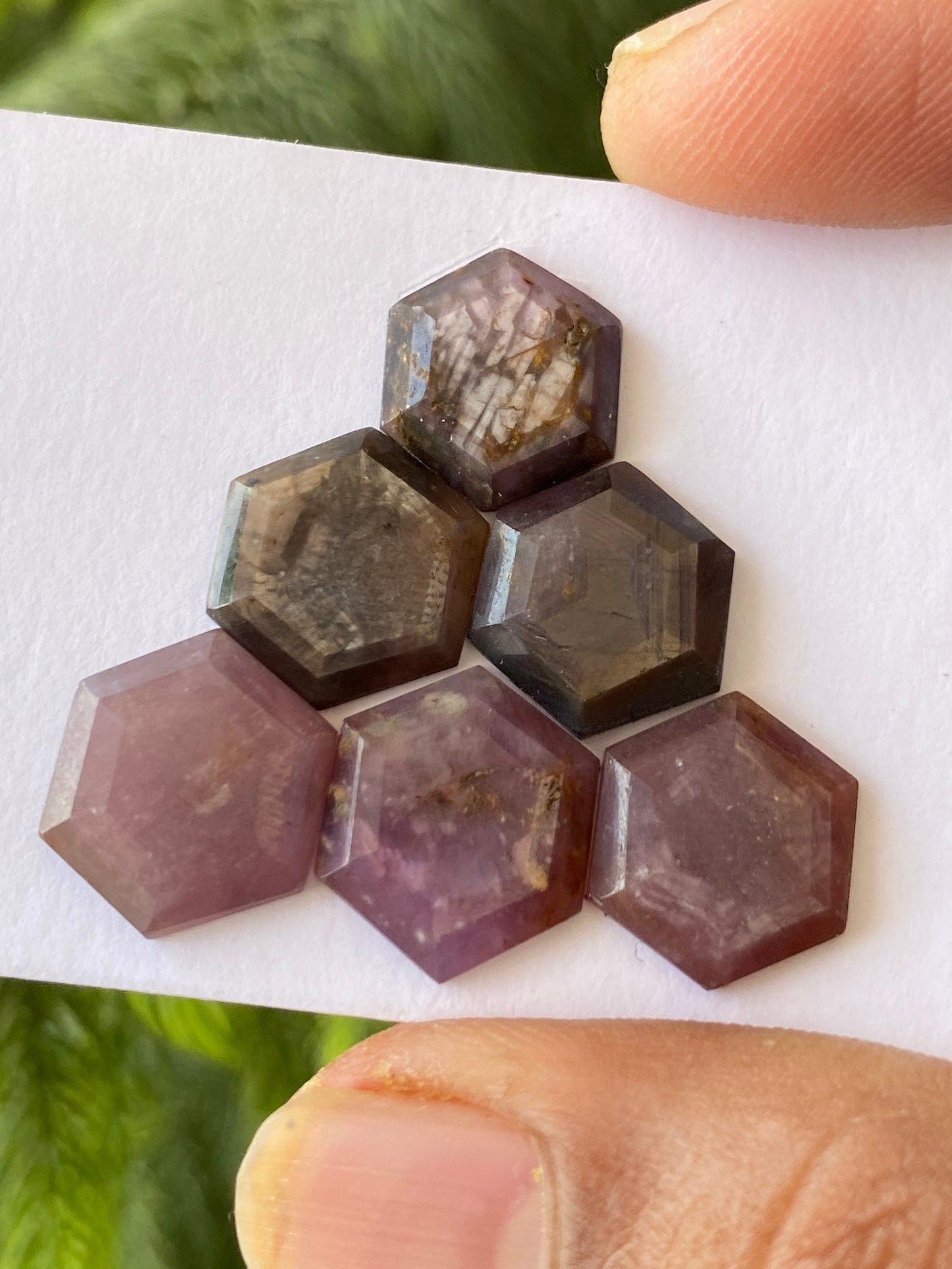 Dazzling rare sheen sapphire hexagon geometric fancy step cuts weight  pcs 6 Wt 33 carats  size 12-14mm natural star sapphire step cutstone