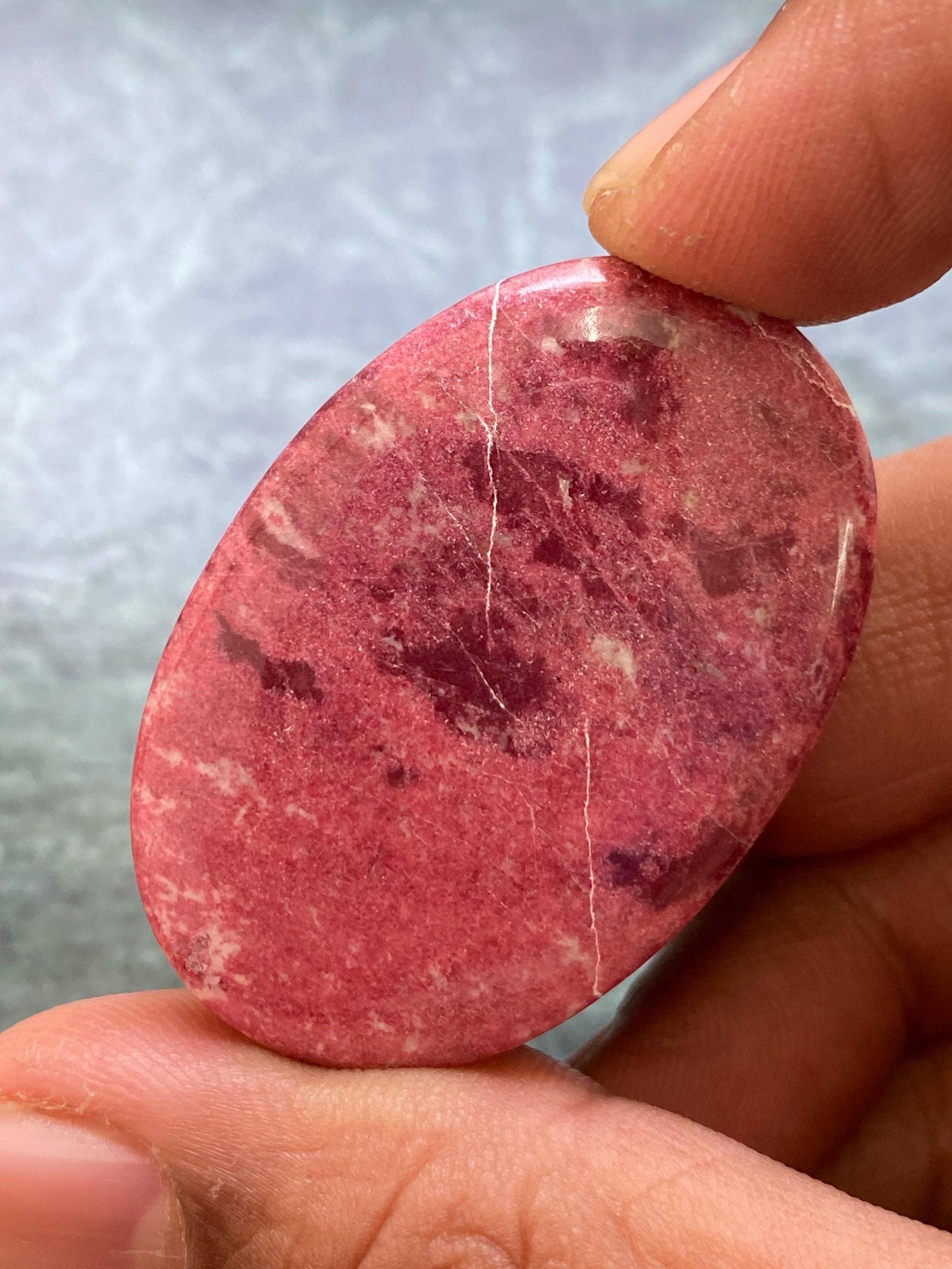 Amazing Thulite Rosaline Norway mines aaa rare huge oval cabochon wire wrap supply 5.76 grams 44x29mm Thulite cabochon oval cabochon