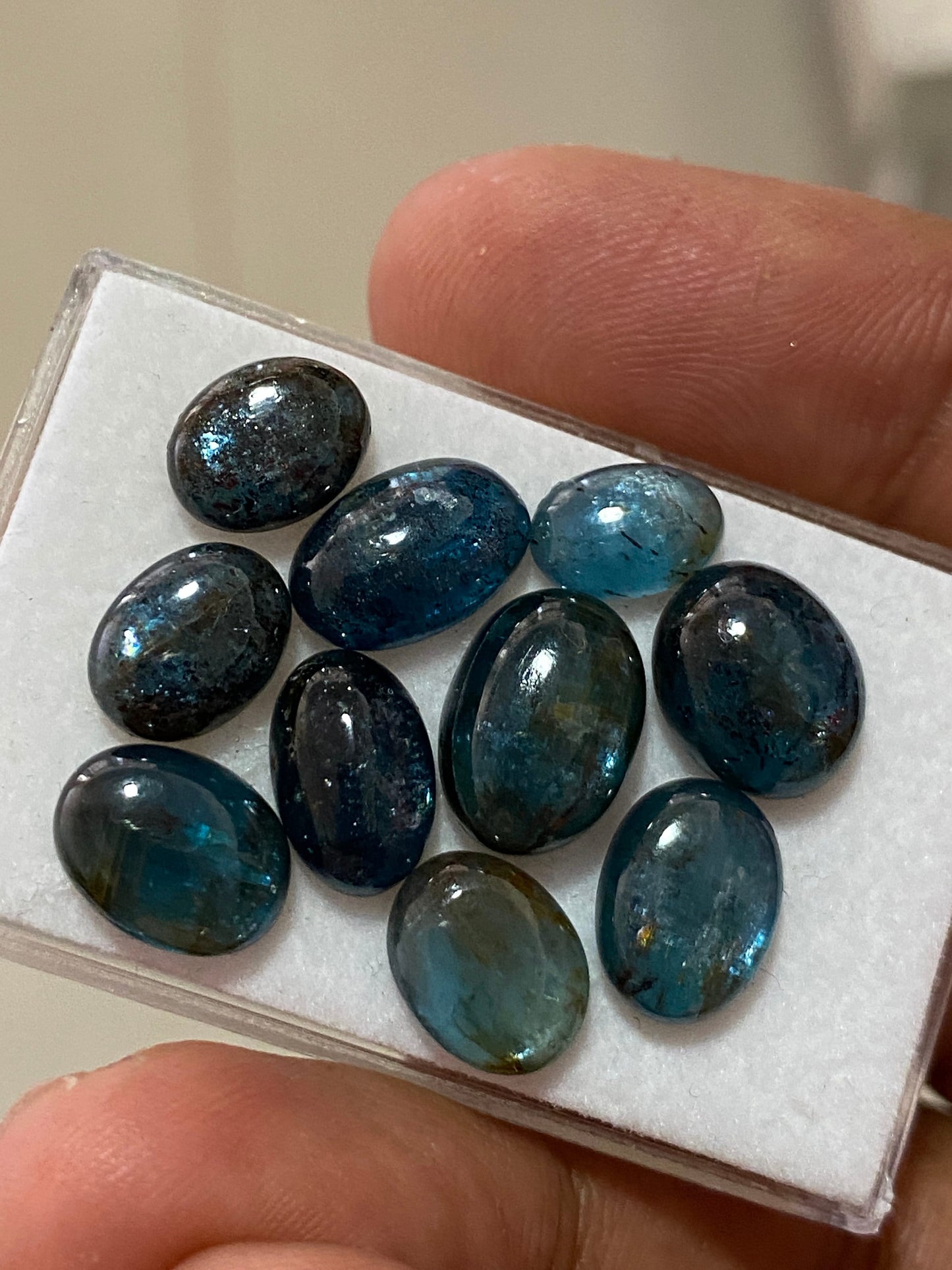 rare teal kyanite oval cabochons fine quality wt 31 cts size 8.7x6mm-11.8x8.5mm pcs 10 ink blue kyanite oval smooth cabs