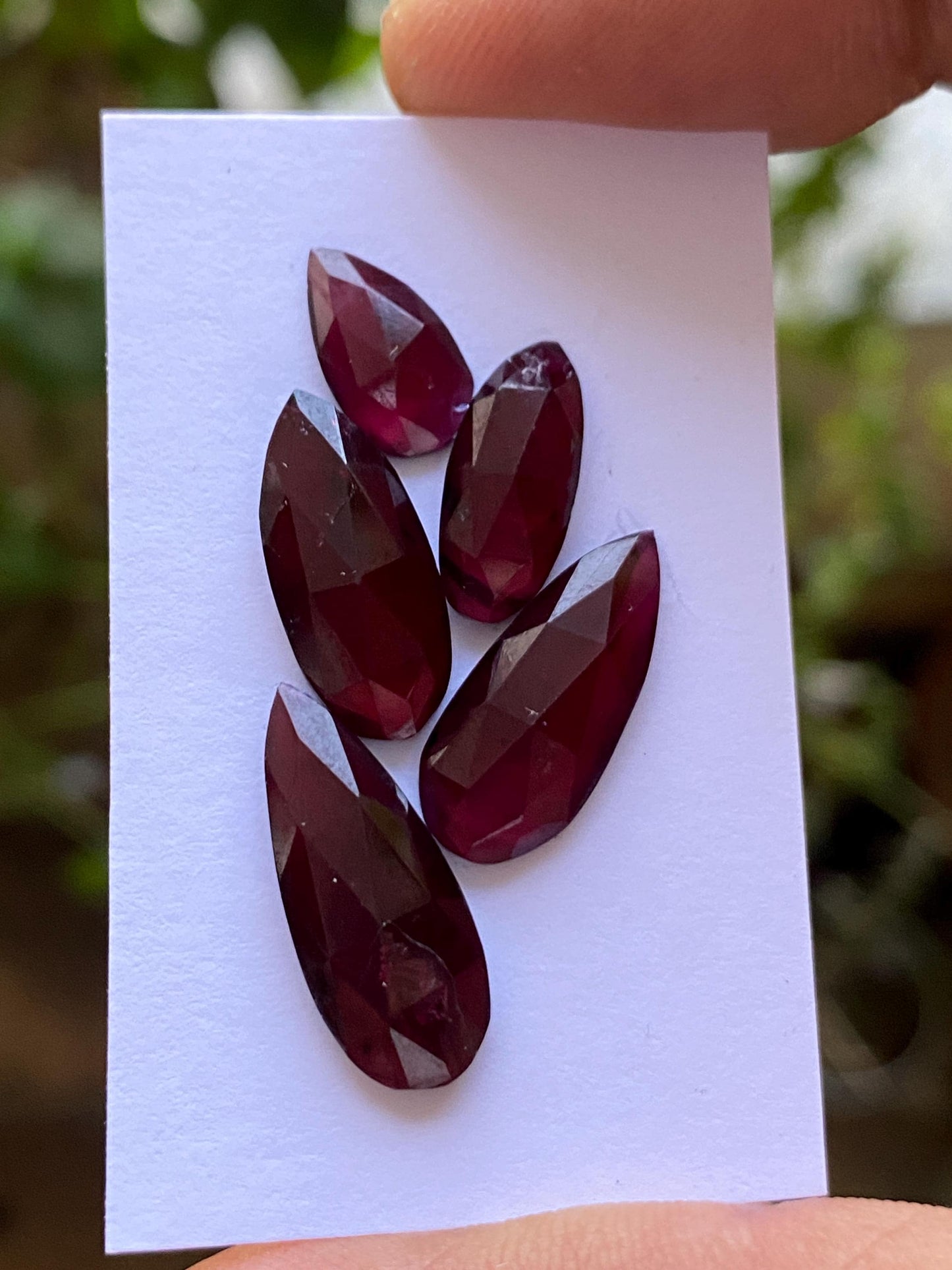 Very rare stunning Red purple garnet rosecut rhodolite pear shape lot fine quality gemstones wt 20.90 cts size 11x6-19x8mm pcs 5 garnet