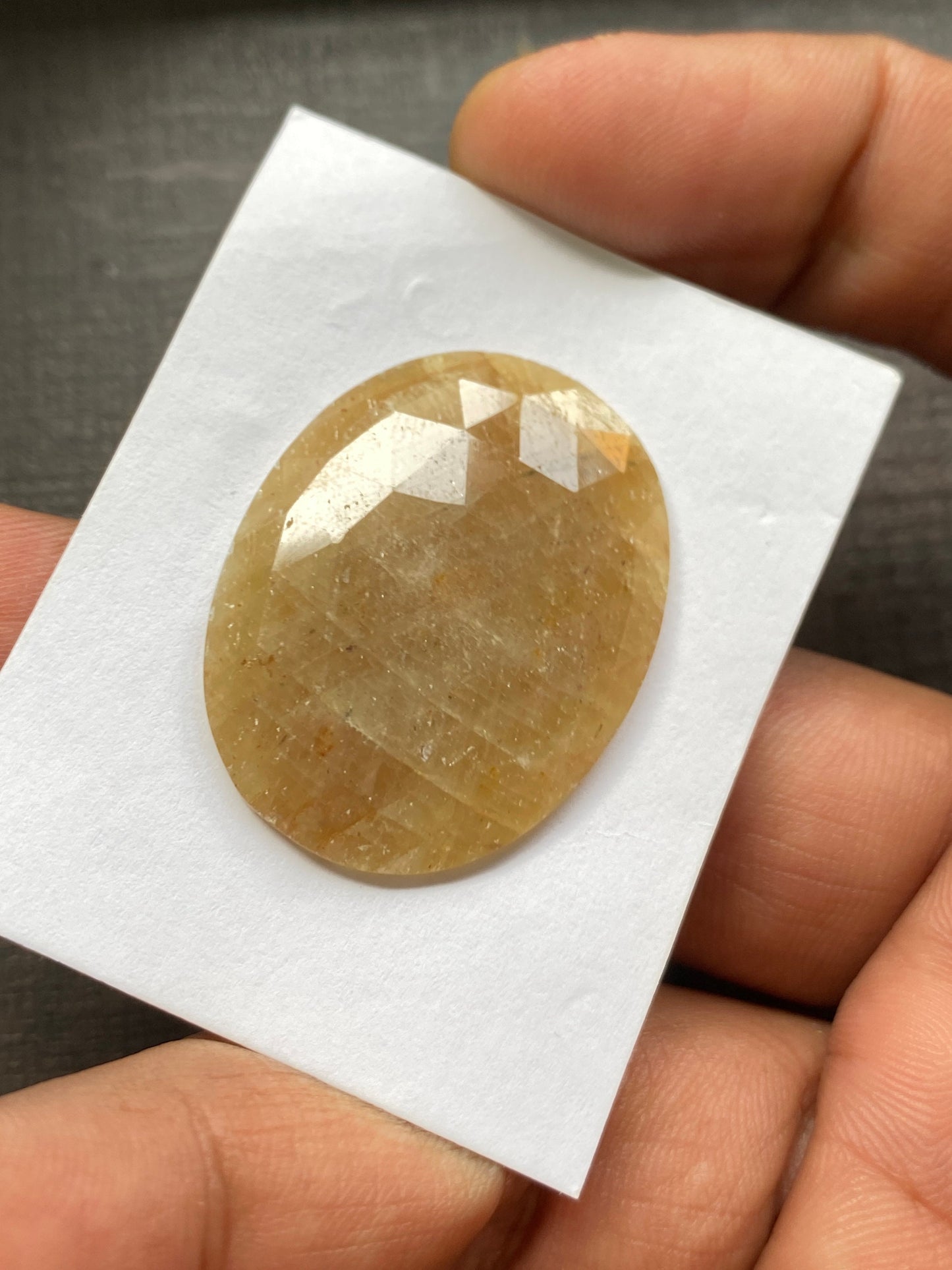 Amazing never seen rare big size oval natural yellow sapphire rosecut wt 41.50 carats size 34x26mm unheated untreated sapphire rosecut