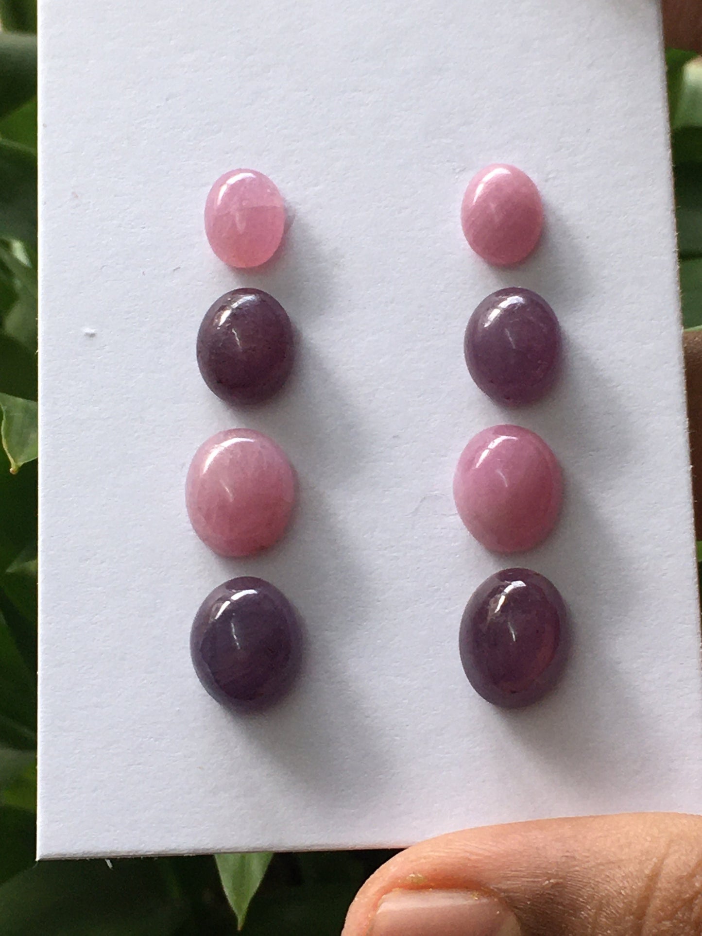 Lovely pink sapphire ruby oval cabochons earrings supply pcs 8 wt 41.60 carats size 9x7mm to 16x14mm natural unheated untreated cabochons