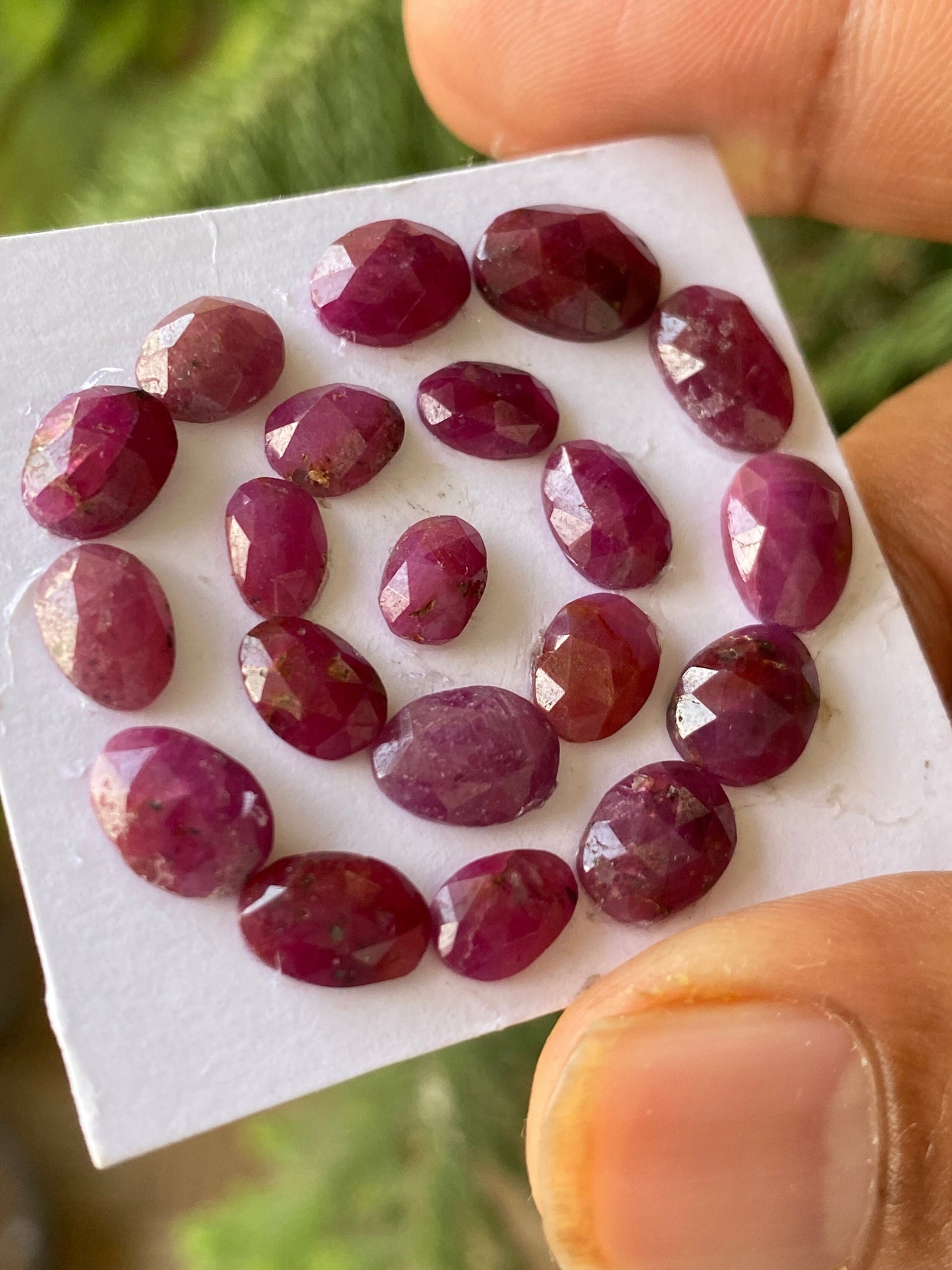 Mesmerising ruby Sapphire red sapphire Rosecut wt 32 carats pcs 20 size  7x5mm-10.7x8mm ruby rosecuts