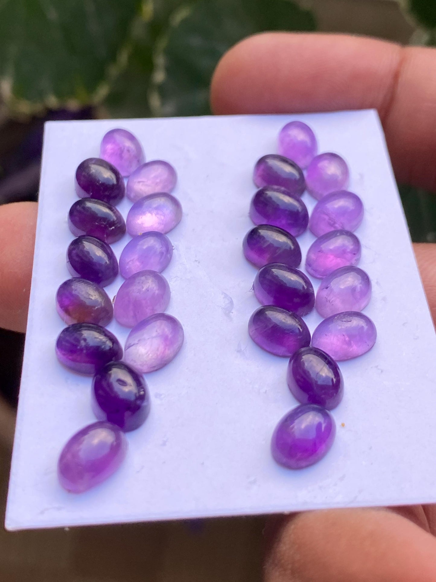 Fascinating amethyst oval cabochon  pcs 26 wholesale lot weight 36 carats size 8x6mm amethyst cabochons