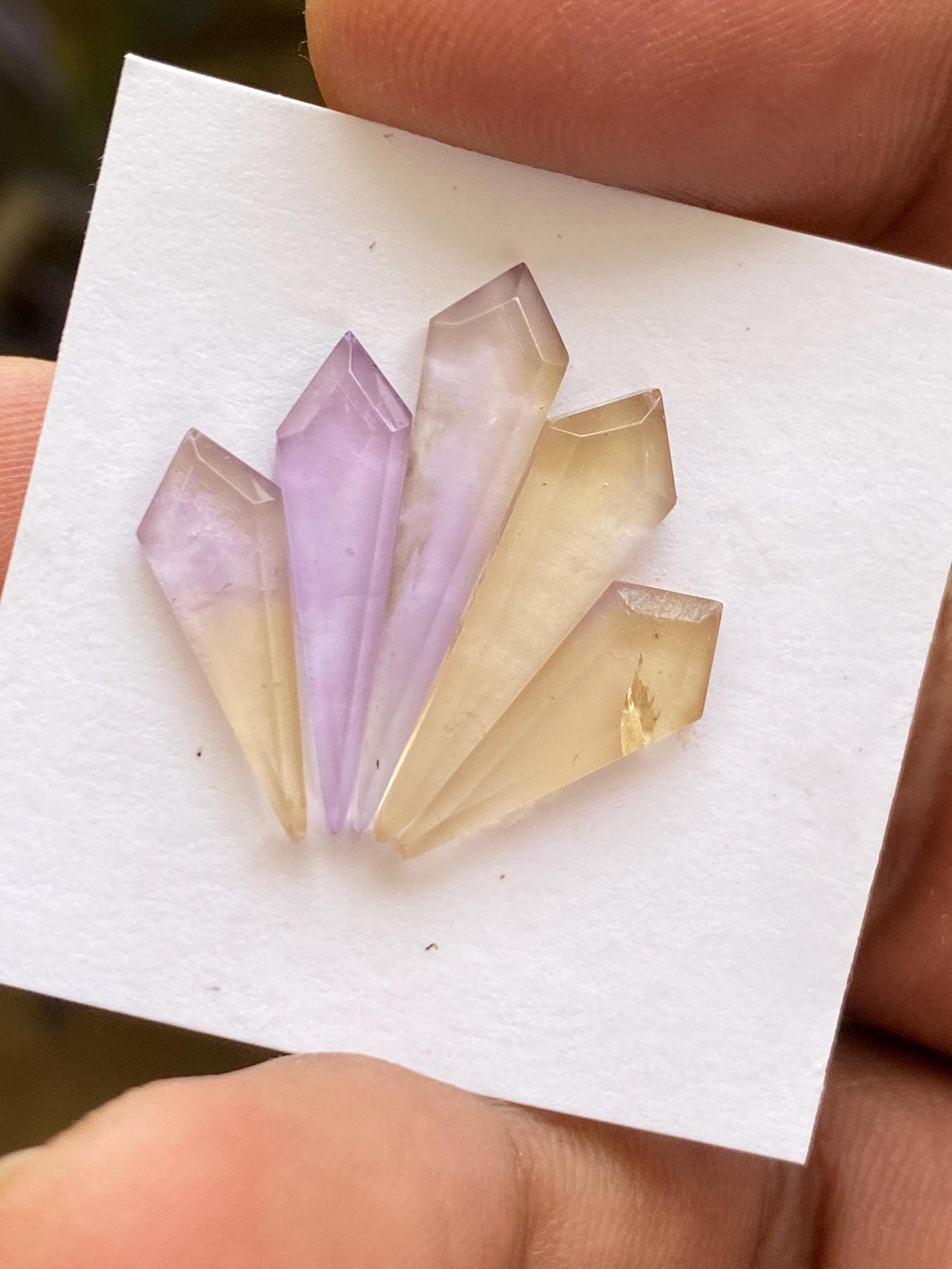 Dazzling ametrine kite step cuts amethyst citrine wt 10.25  pcs 5 size 17x6-21x6mm Ametrine stepcut hexagon