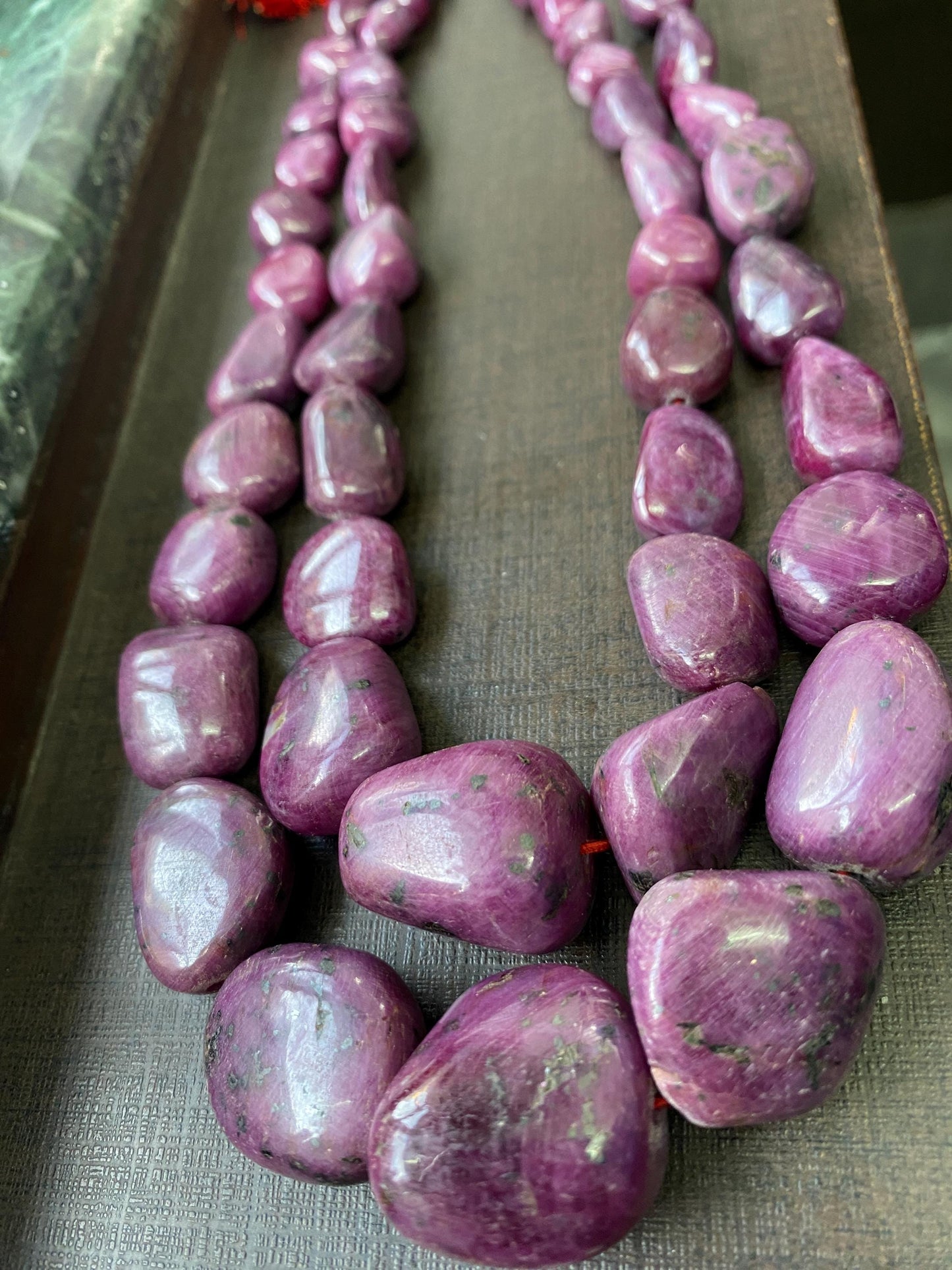 Stunning Rare big size Natural Ruby Jewelry necklace old tumbles antique beads necklace unheated ruby necklace weight 1700 carats size  mm