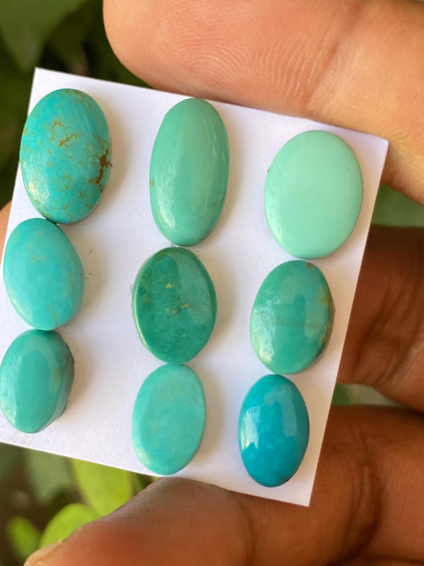 Stunning rare Arizona  mines Turquoise cabochons  natural smooth polished ovals pcs 9 wt 39.35 carats 11x8-16x8mm  turquoise cabochons