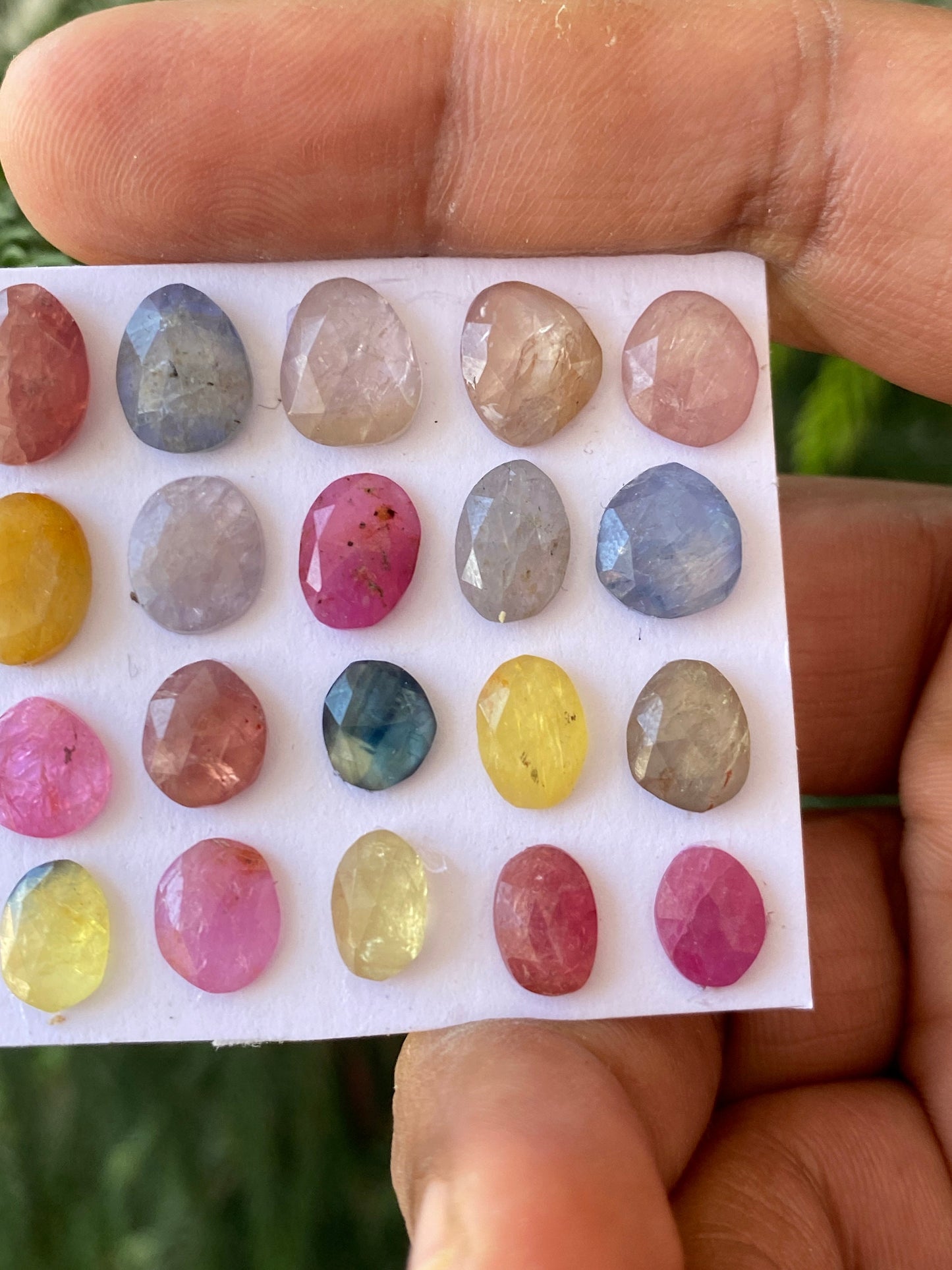 Stunning rare colorful umba sapphire rosecut multi sapphire lot  pcs 20 wt 43.80 cts  size 8x7mm-11x8.5mm rosecut sapphire umba sapphire