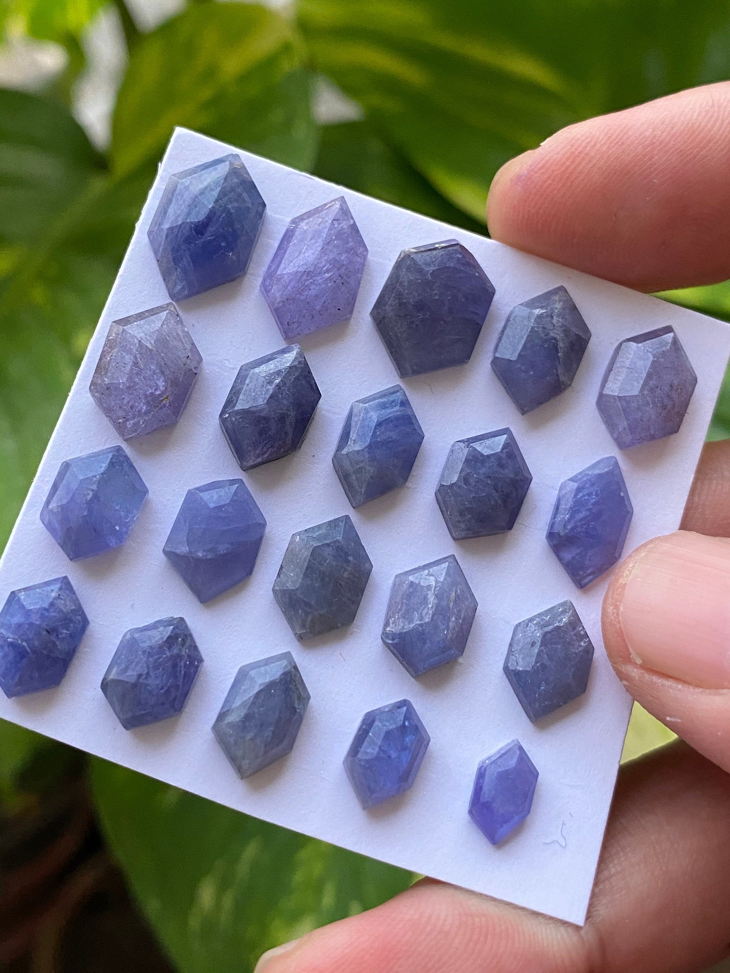 Lovely Rare Tanzanite  hexagon step cuts weight 57 cts pcs 20 size 9x5mm-15x9mm Tanzanite  stepcut hexagon