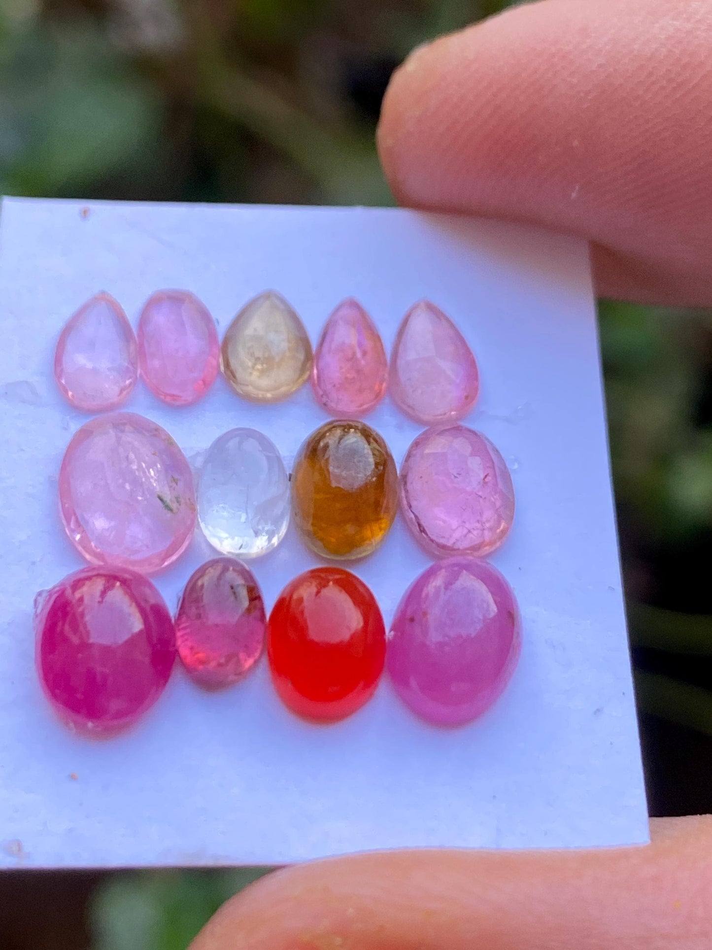 Lovely ruby cabochon & pink tourmaline Rosecuts  wt 9.80 carats size 6x4mm-7.8x6mm Pcs 12 rosecut pink tourmaline lot