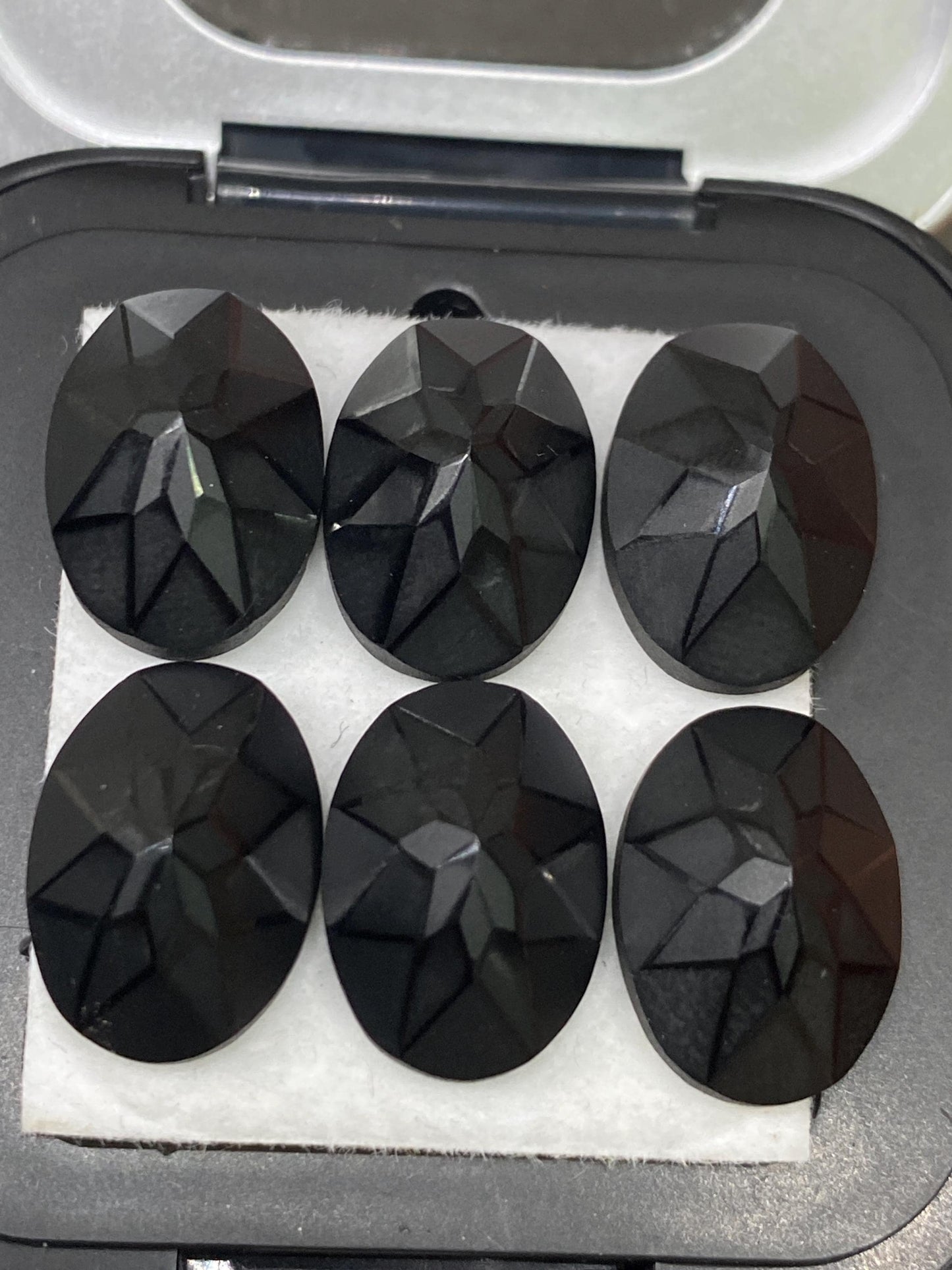 Rare Precision cut black spinel oval cut stones amazing quality pcs 6 weight 49 carats size 14x10mm black spinel cutstones