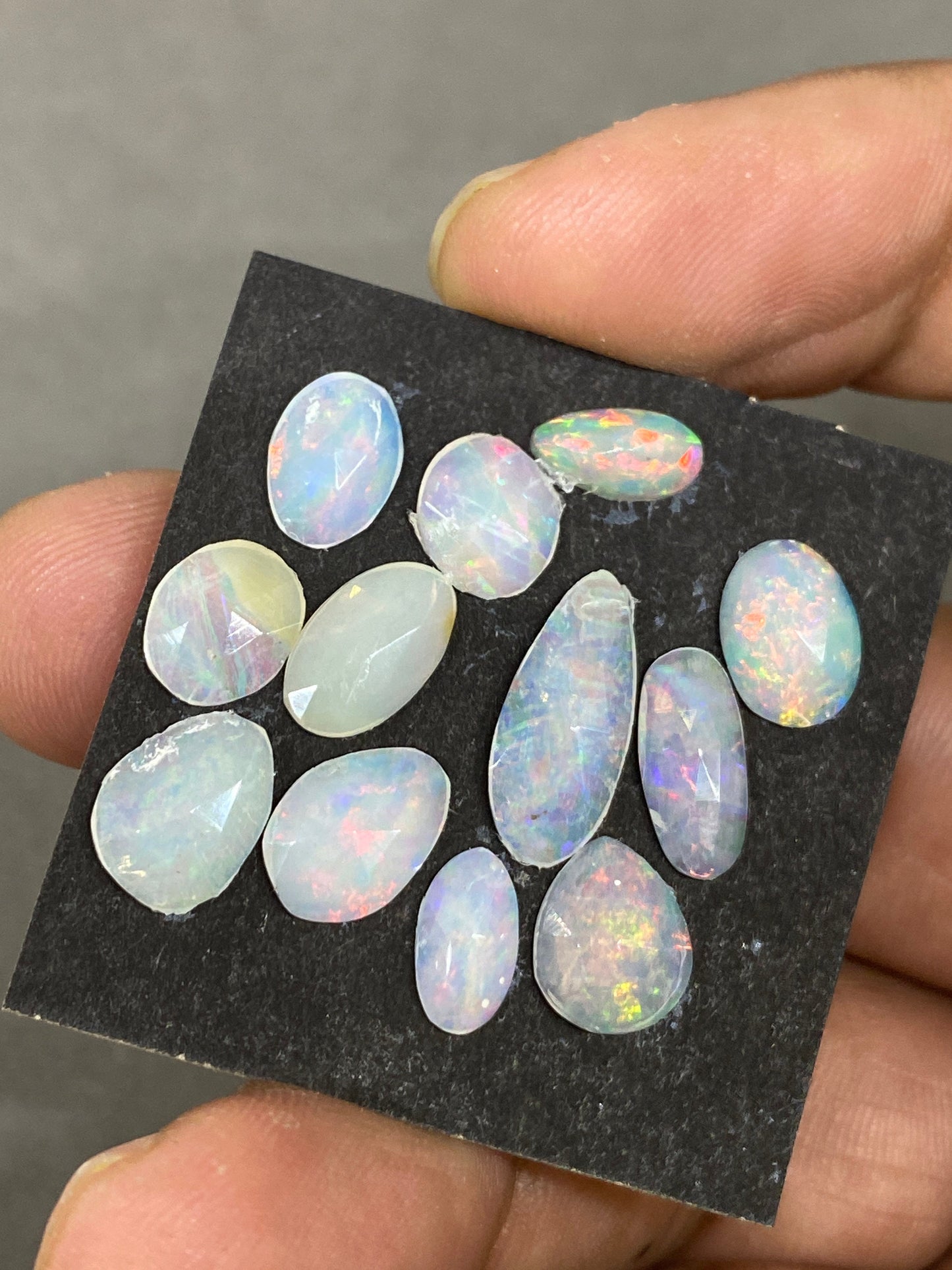 Appealing Ethiopian opal rosecut Welo aaa quality wt 12 carats  pcs 9 size 8x7mm-15x6.8mm rosecut opal multi fire natural opal rosecut