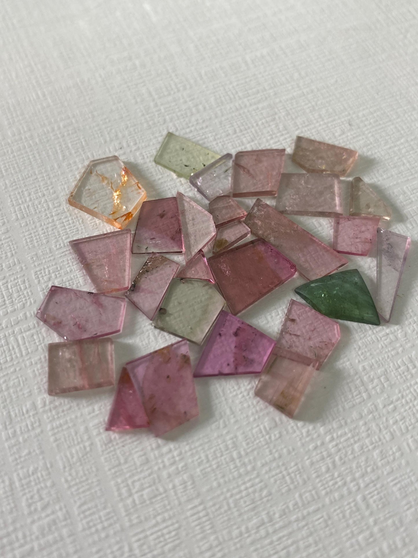 Cute pink tourmaline geometric smooth flats lot fine quality wt 19.60 carats size 4.6x4mm-15x5.8mm pcs 27 natural tourmaline