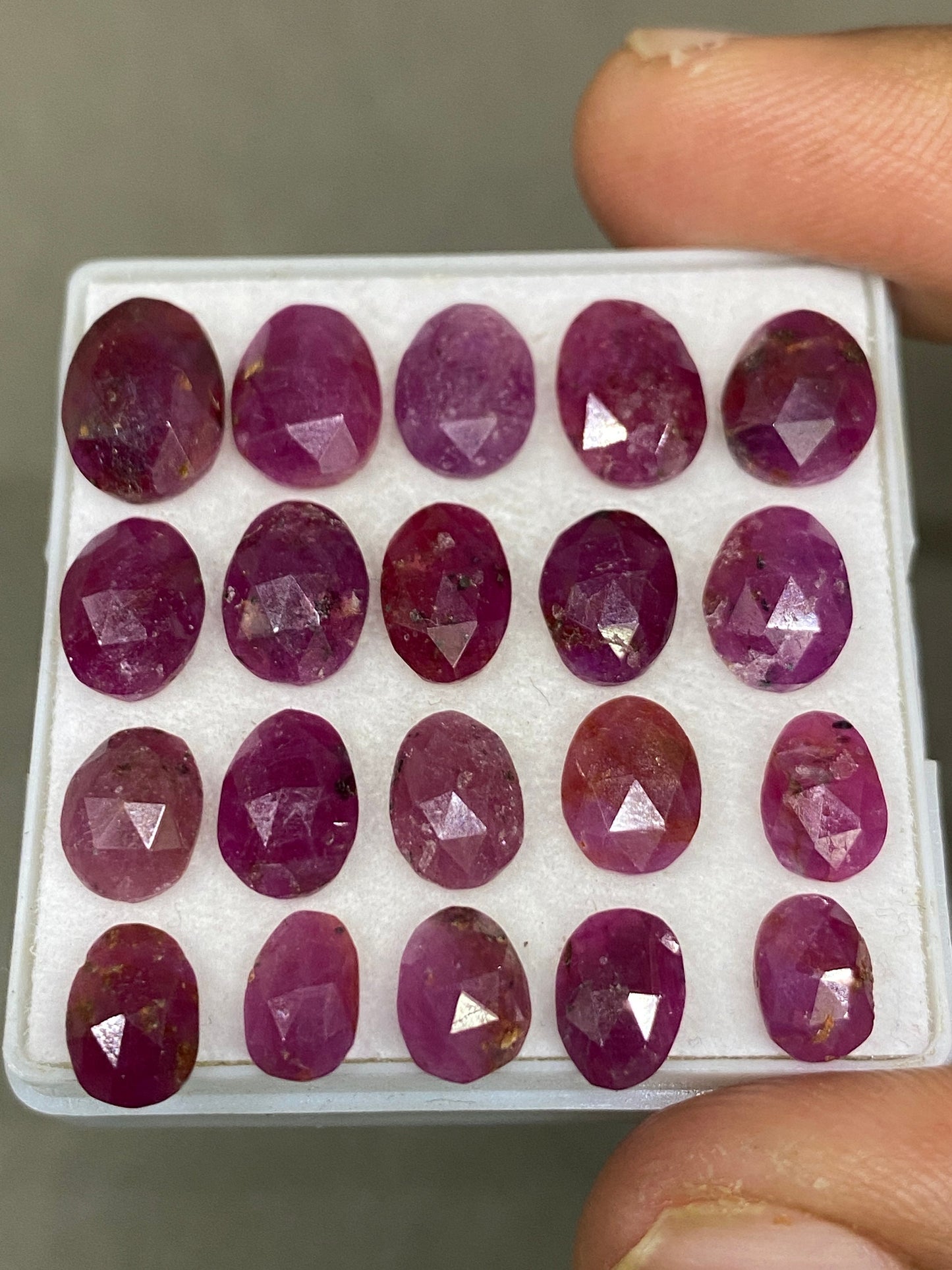 Amazing Rare natural tanzania ruby rosecut lot ovalish shapes pcs 20 wt cts size unheated untreated ruby rosecut