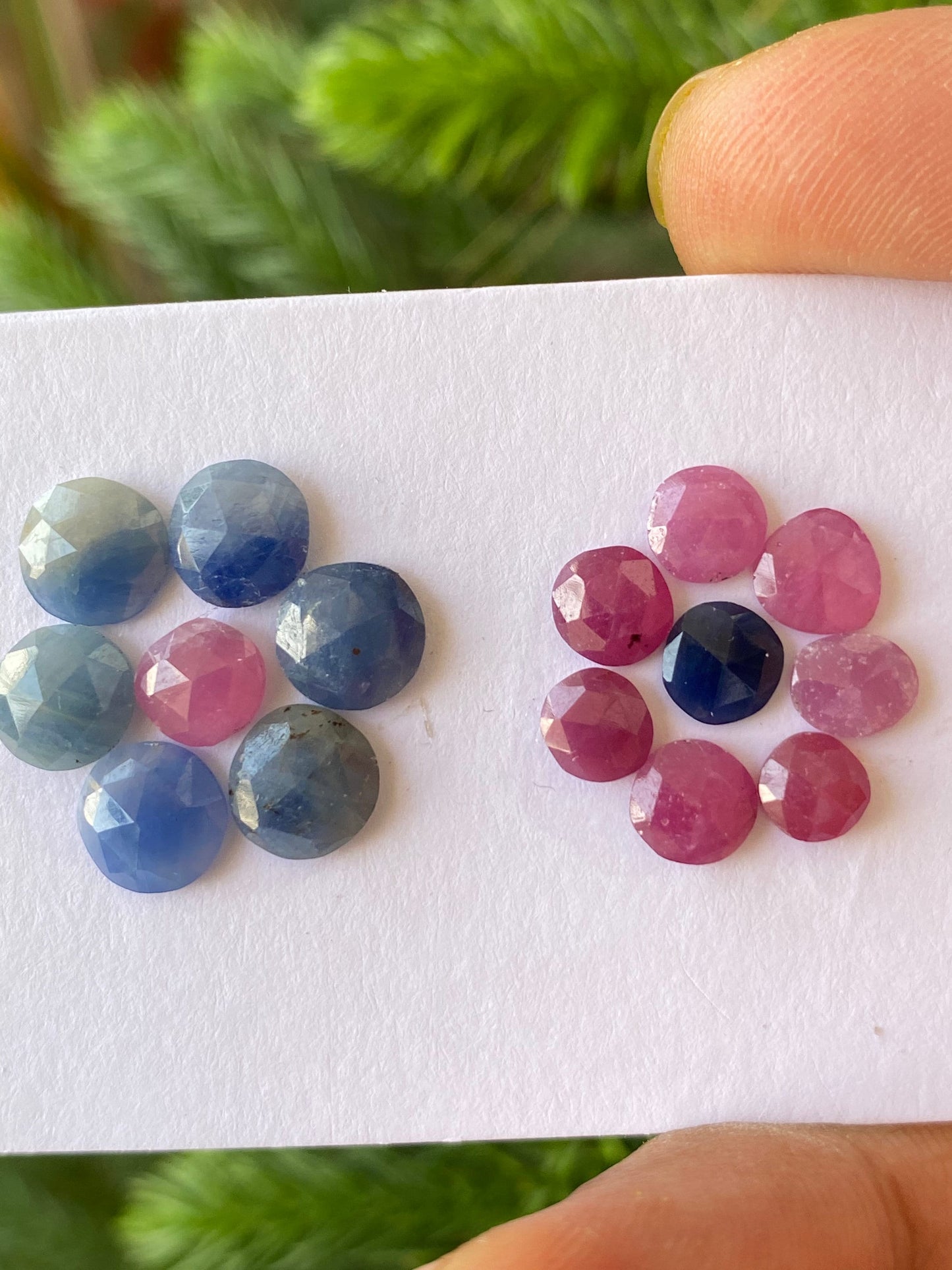 Cute lot of rare blue sapphire ruby round rosecut pcs 15 wt 13 carats  size 5mm-7.1mm rosecut sapphire rounds