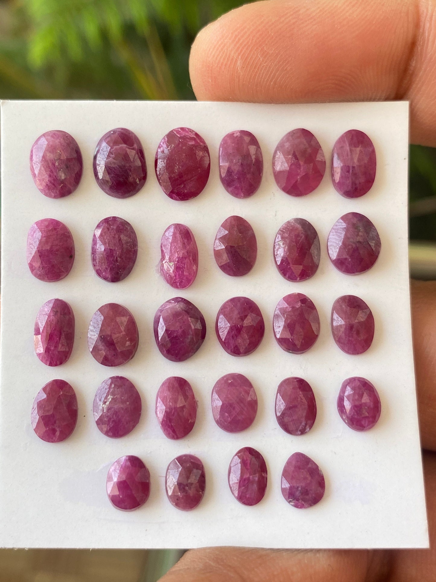 Rare natural ruby rosecut lot mix shapes  pcs 28 weight 32 cts size 9x7mm-6x5mm unheated untreated natural ruby rosecut