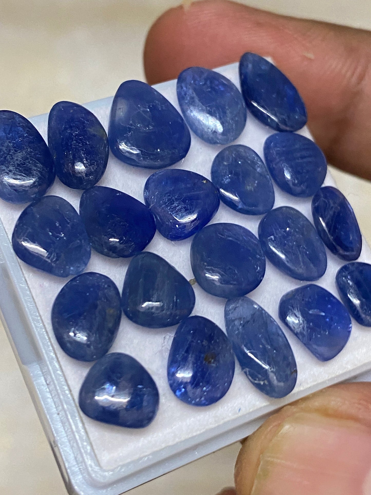 Fabulous Natural Burma Very Rare Blue sapphire flat unshape cabochons size 7.6x6-11x9mm wt 45.5 carats pcs 20 Burma mines sapphire cabochon