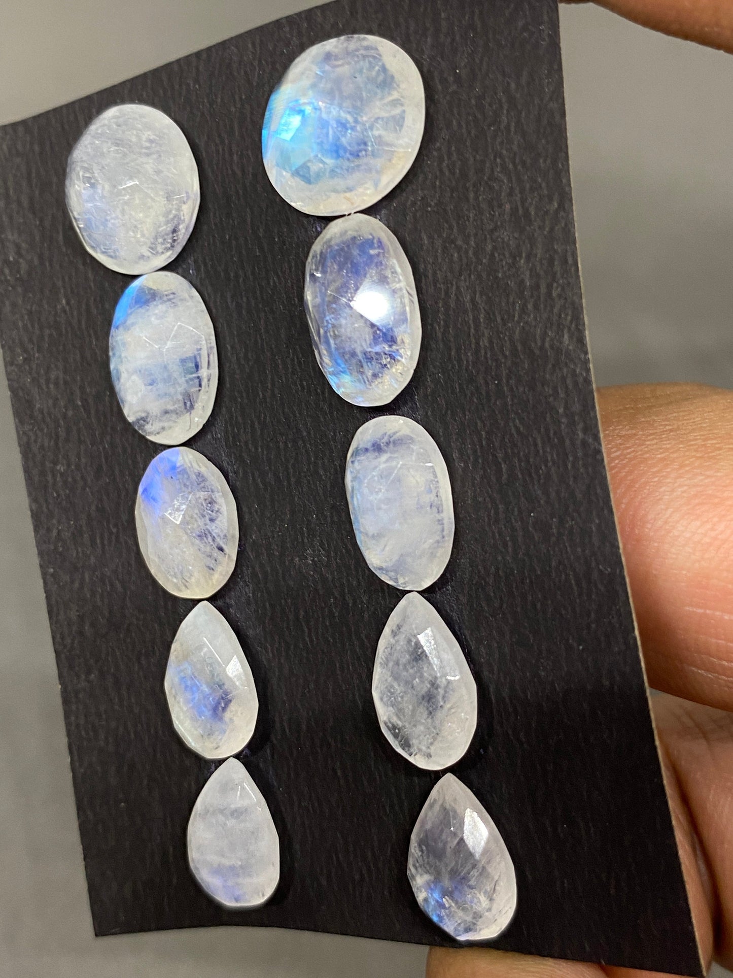 White rainbow moonstone mix shape  pcs 6 Size  wt carats beautiful wholesale lot white rainbow cut stone