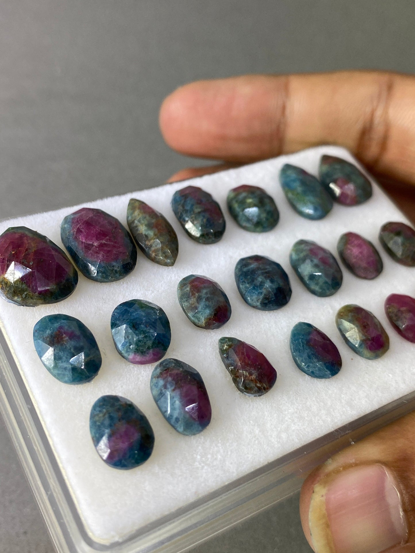 Awesome rare natural ruby fuschite rosecut oval lot  pcs 21 wt 89 cts size 7.8mm-16x11mm unheated untreated ruby rosecut