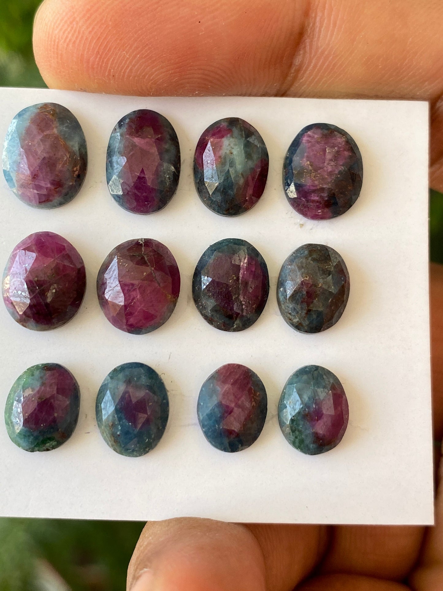 Lovely rare natural ruby fuschite rosecut oval lot  pcs 12 wt 35 cts size 9x7mm-11x9mm unheated untreated ruby rosecut