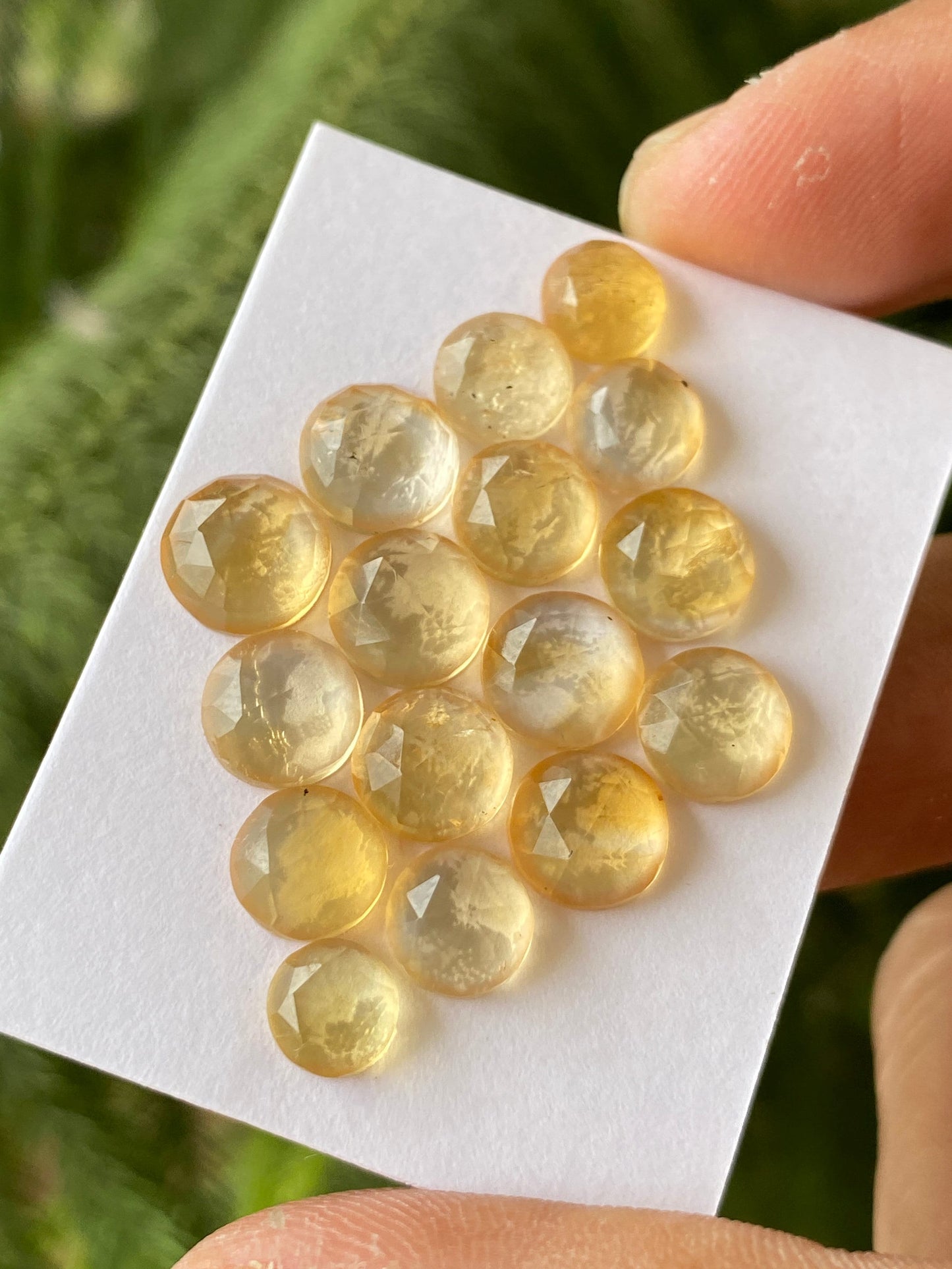 Dazzling rare Citrine rosecut round shape wholesale lot  natural citrine round rosecut weight 29 carats pcs 16 size 6.5mm-9mm flatback