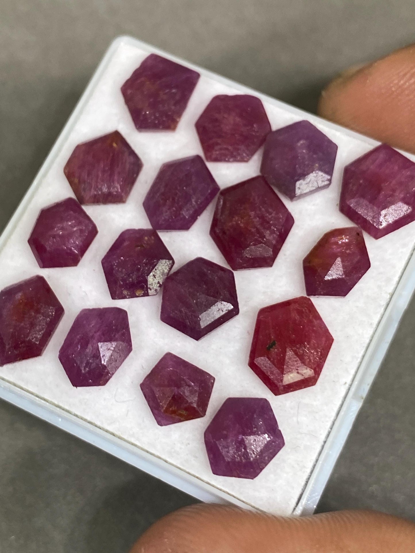 Fascinating Natural ruby flats irregular pointed shapes side faceted flats ruby natural pcs 16 wt 30 cts size 7mm-10.5x8mm ruby faceted cut