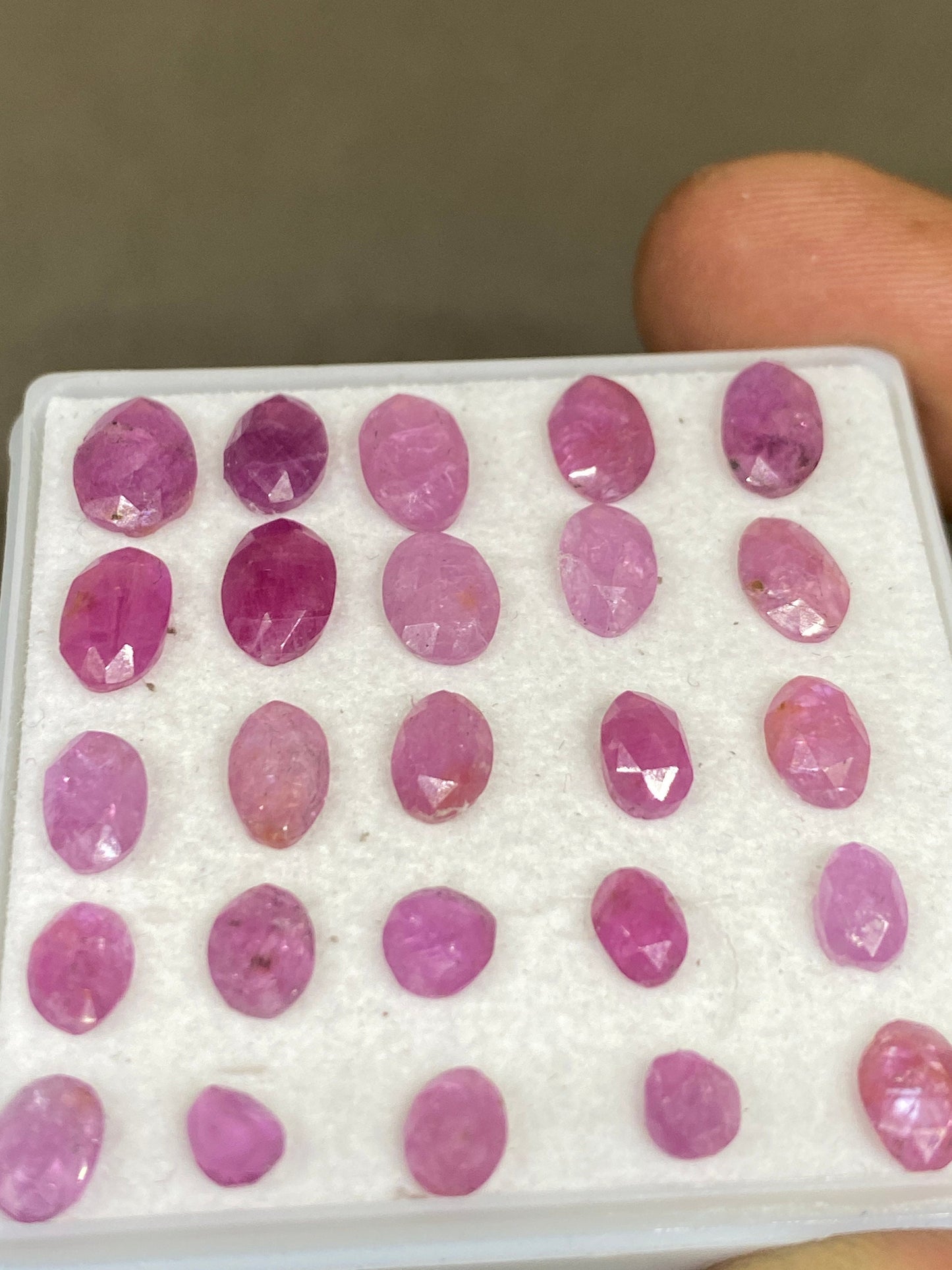 Extremely rare mozambique mines natural ruby pink  rosecut oval pcs 25 wt 23 cts size 4.5x3.8mm-8.4x6mm unheated untreated ruby rosecut