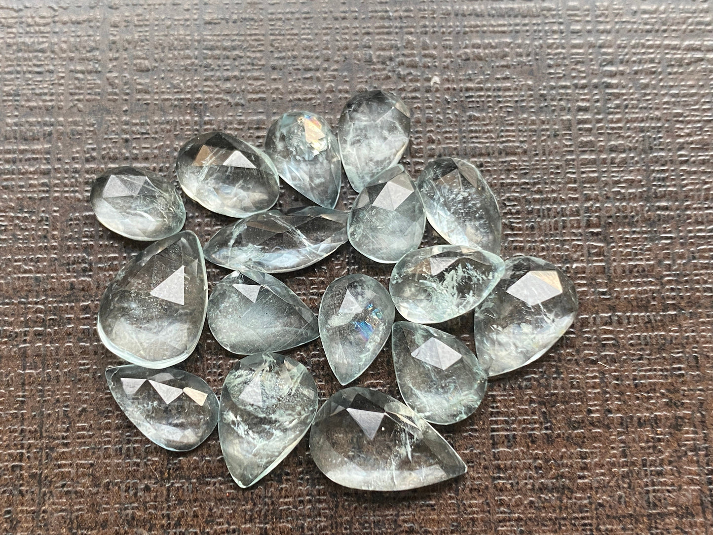 Aquamarine rosecut pear amazing quality wt 12.15 carats size 9x6.2mm-12.5x8.5mm pcs 16 rosecut aquamarine wholesale lot