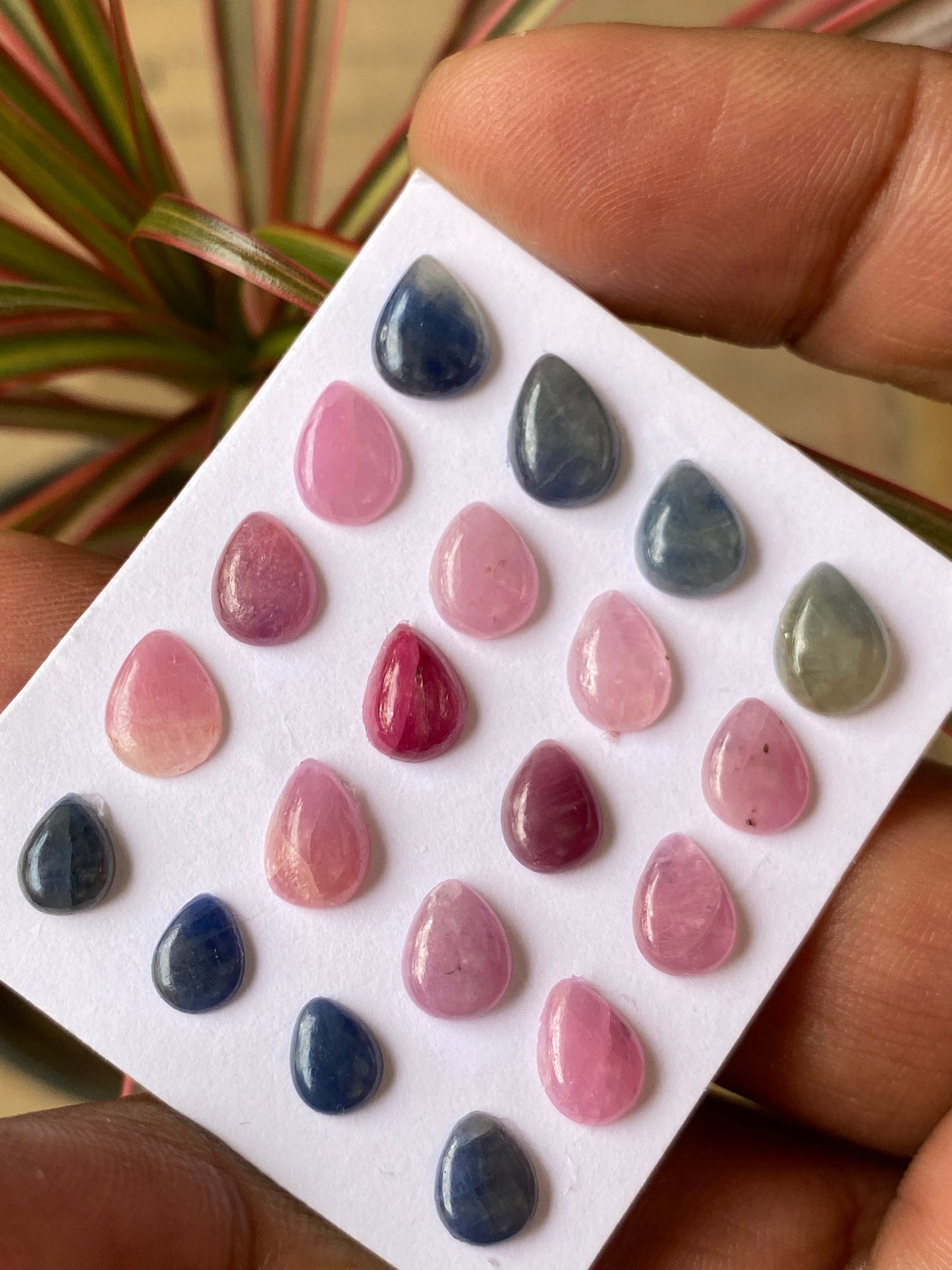 Alluring rare small rosecut pink blue sapphire colorful wt 26 cts size 6.8x5.5mm-9.2x6.5mm pcs 20 rosecut sapphire multi sapphire oval round