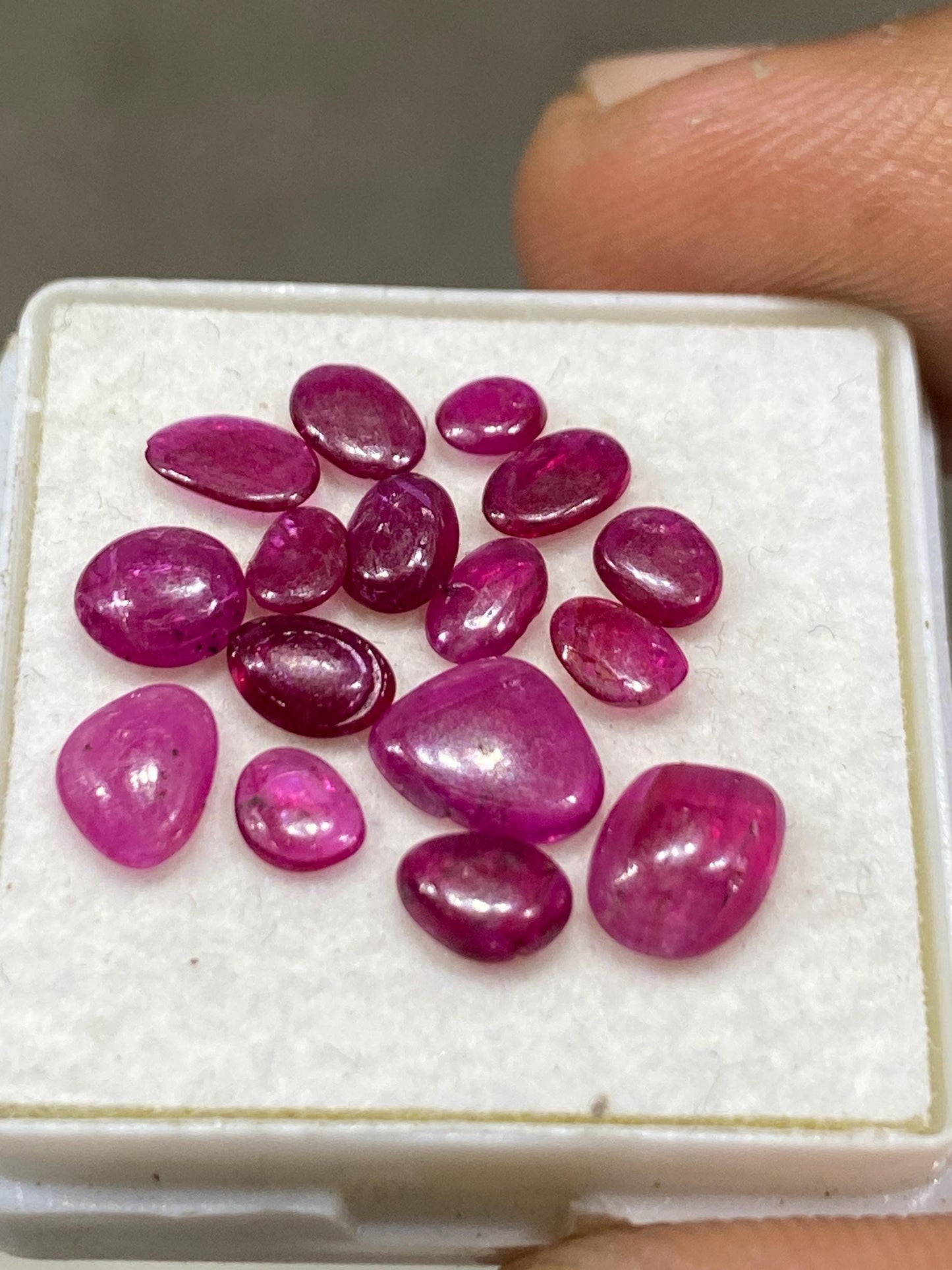 Dazzling very rare natural ruby cabochons mozambique mine lot mix pcs 16 wt 5 cts size 4x3.5-6.5x6mm unheated untreated ruby smooth ruby